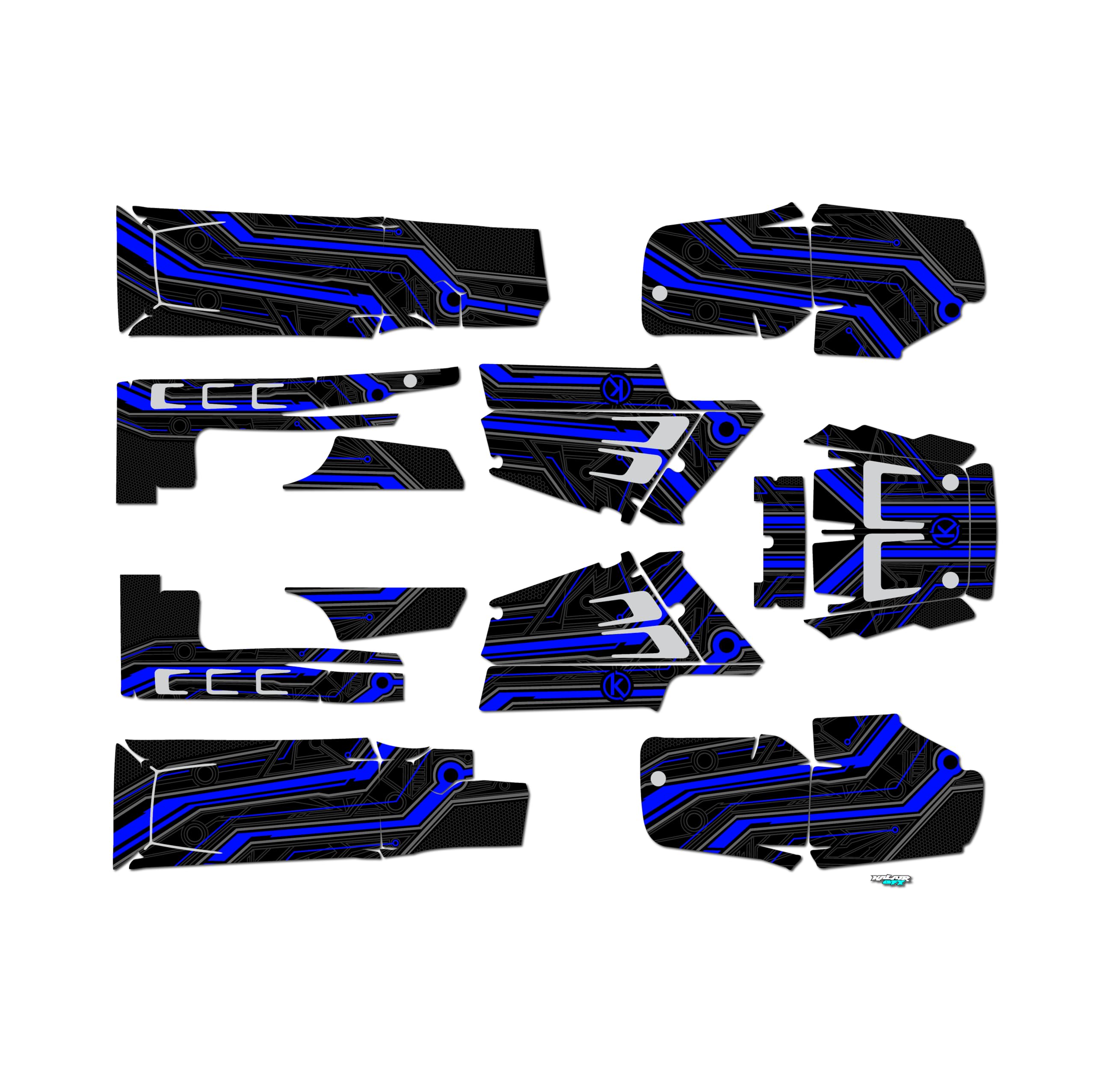 Yamaha Banshee 350 Electron Series Blue 16 Mil ATV/UTV Graphics Kit - High-Quality Dirt Bike Stickers & Racing Decals for Motocross, Quad Bikes & Off-Road Vehicles - Perfect for Trail Riding, Track Racing & Customizing Your Ride