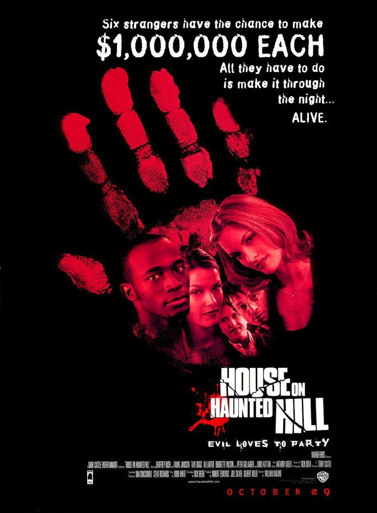 Original 27x40 Geoffrey Rush House on Haunted Hill Movie Poster - One Sided Vintage Horror Film Collectible for Home Theater Decor & Halloween Party Display