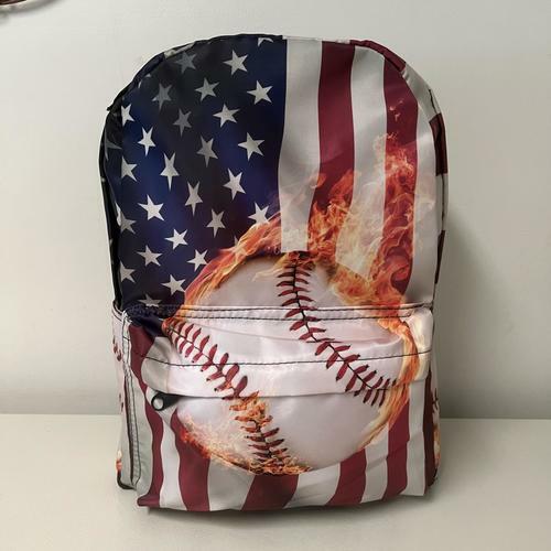 American Flag Baseball Backpack for Boys & Girls - Durable School Book Bag for Kids - Perfect for Sports, School & Travel