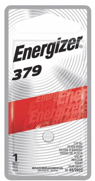 Energizer 379 1.55V Silver Oxide Watch Battery - Long Lasting Power for Watches, Calculators & Small Electronics | Perfect Replacement for SR516, SR521SW, 521, D521