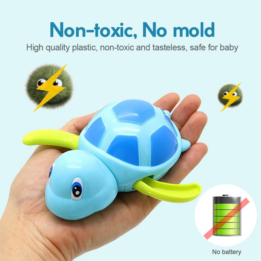 **Best Bath Toys for Toddlers 1-5 Years Old - Wind Up Swimming Turtle & Floating Bathtub Water Toys - Fun Pool Toys for Kids - Perfect Gift for Preschool Boys & Girls (3-Piece Set) - Ideal for Bathtime, Pool Play & Sensory Development**