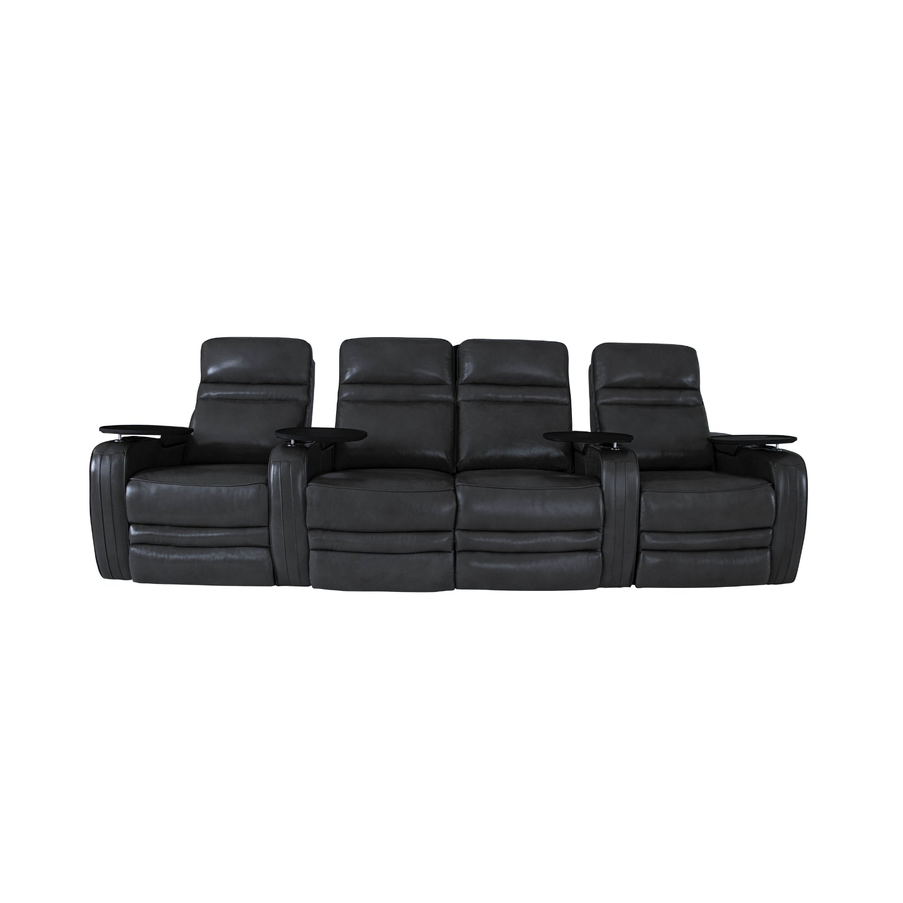 RowOne 4-Piece Recliner Set - Ultra Soft Fabric Sectional Sofa with Cup Holders and USB Ports | Perfect for Living Room, Home Theater, and Family Gatherings