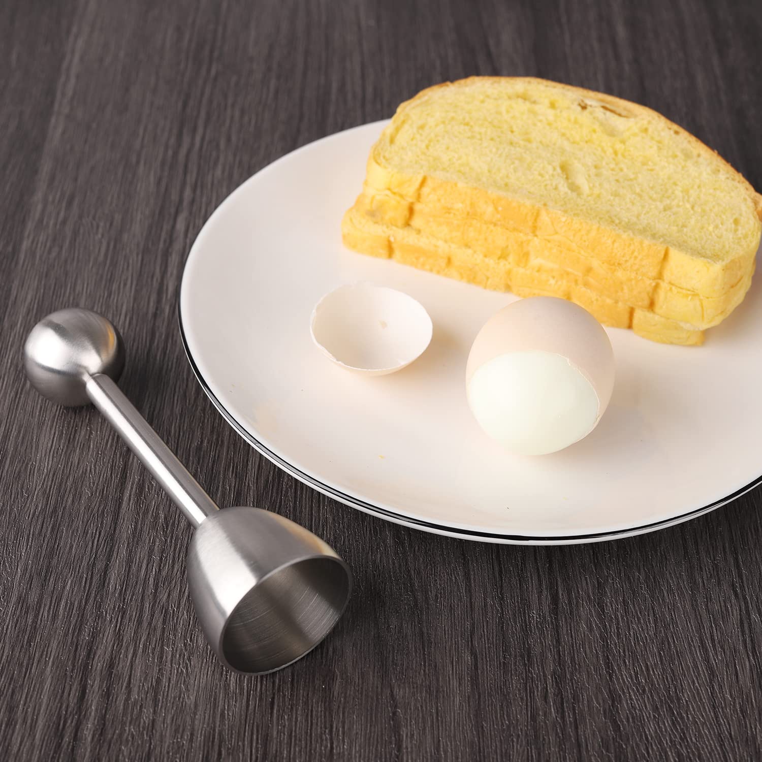 Premium Stainless Steel Egg Topper Cracker - Perfect for Soft & Hard Boiled Eggs - Kitchen Gadget for Breakfast, Salads & Meal Prep
