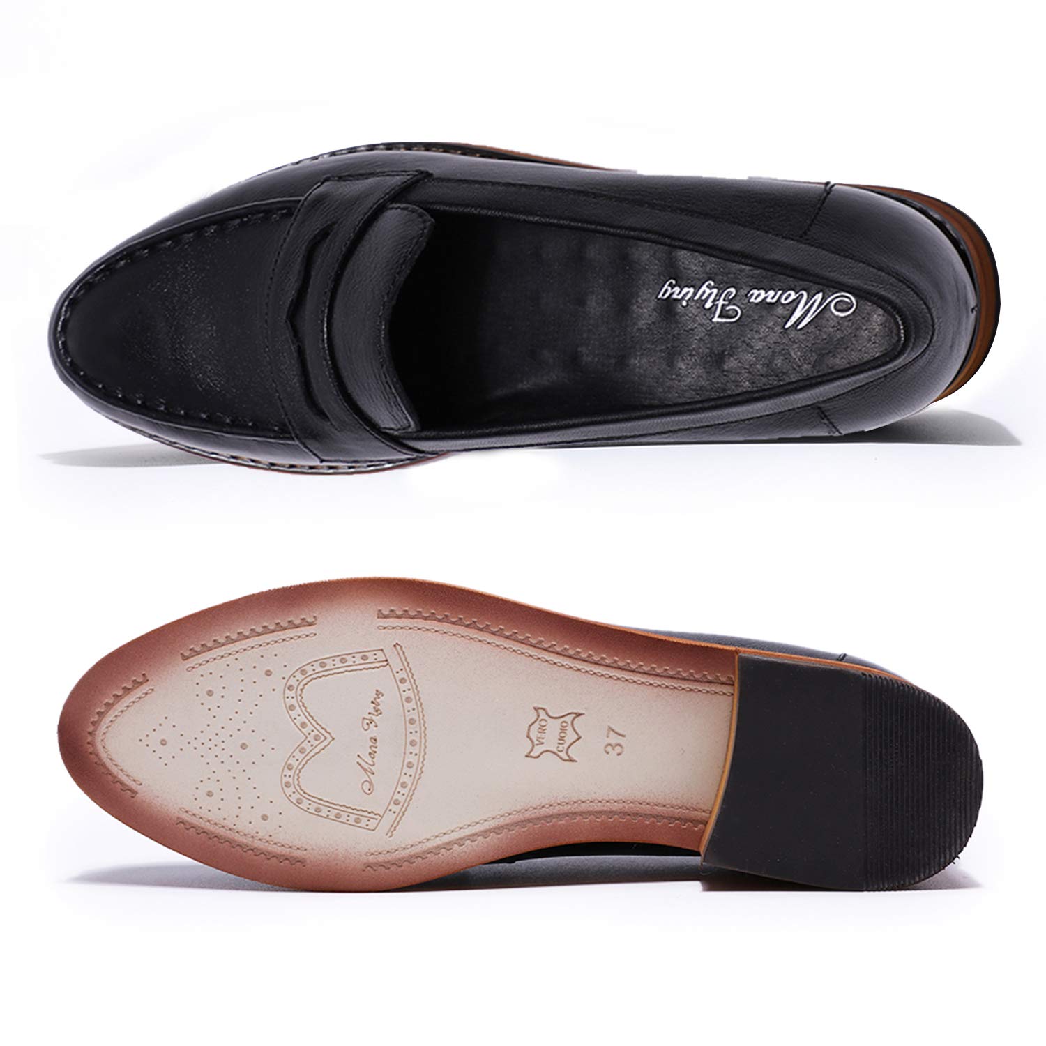 Women's Classic Leather Penny Loafers - Slip-On Dress Casual Flats for Office & Work | Comfortable & Stylish Ladies Shoes for Business, Travel & Everyday Wear