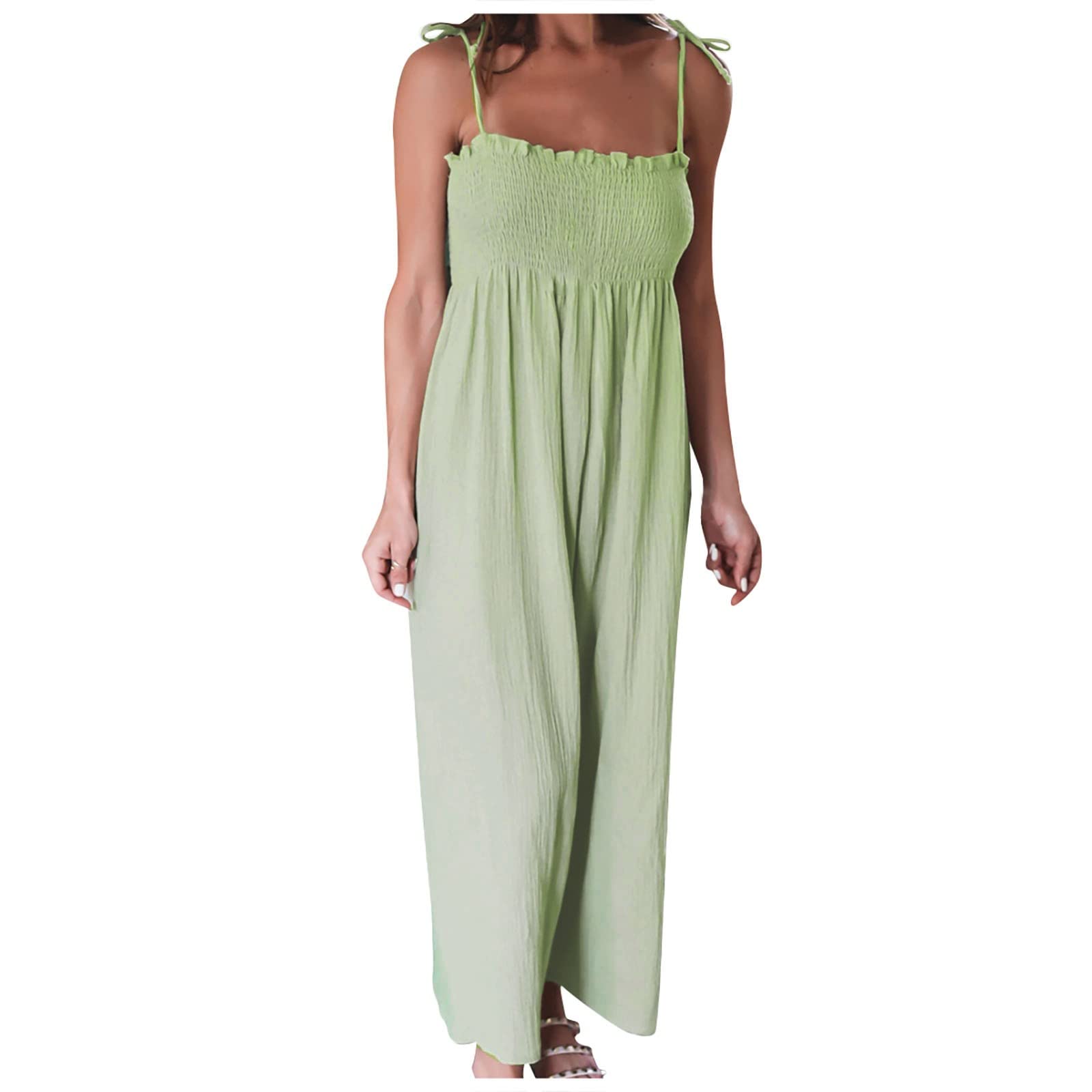 Women's Casual Knitted Tank Top Corset Jumpsuit - Summer Spaghetti Strap Sleeveless Romper in Solid Colors | Perfect for Beach Outings, Music Festivals and Summer Vacations
