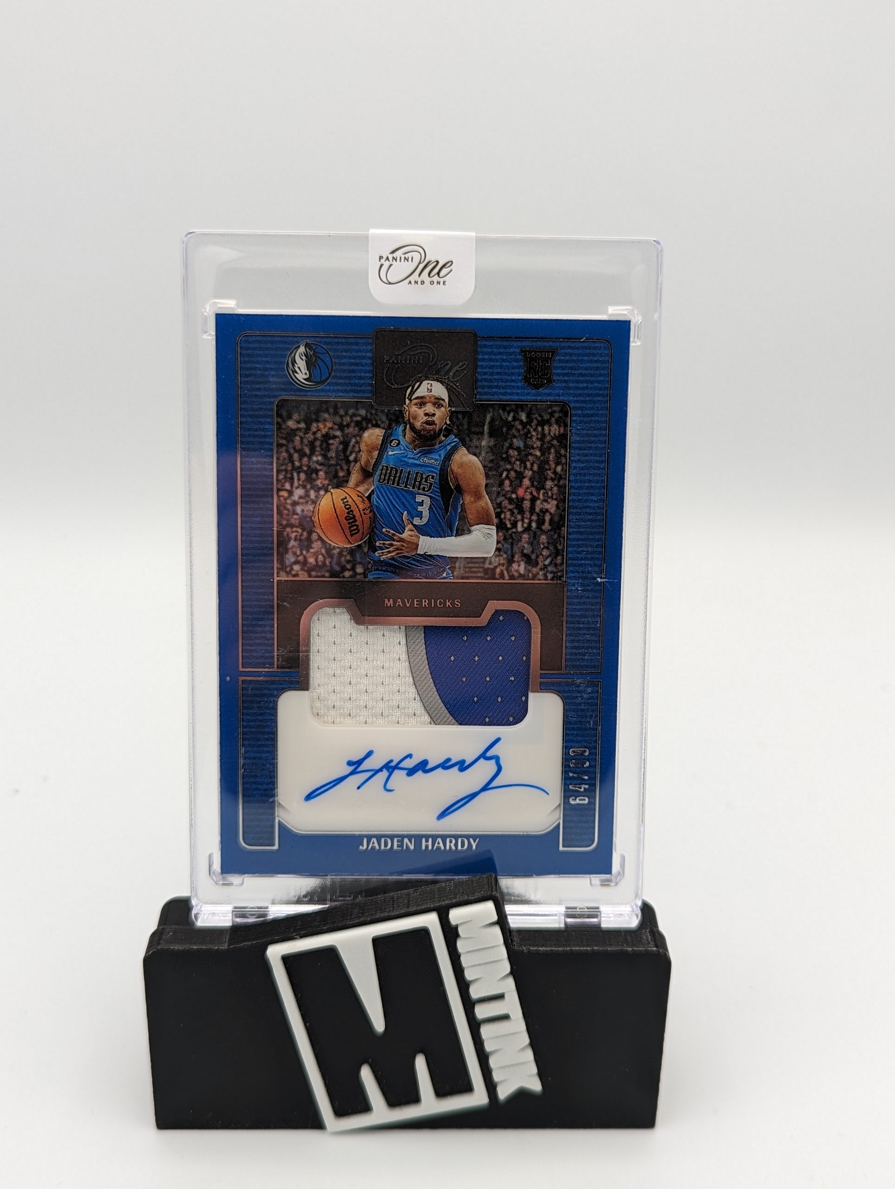 2022-23 Panini One and One Jaden Hardy Rookie Patch Autograph Card 64/99 #PRJ JHA - NBA Collectible for Basketball Fans & Card Collectors