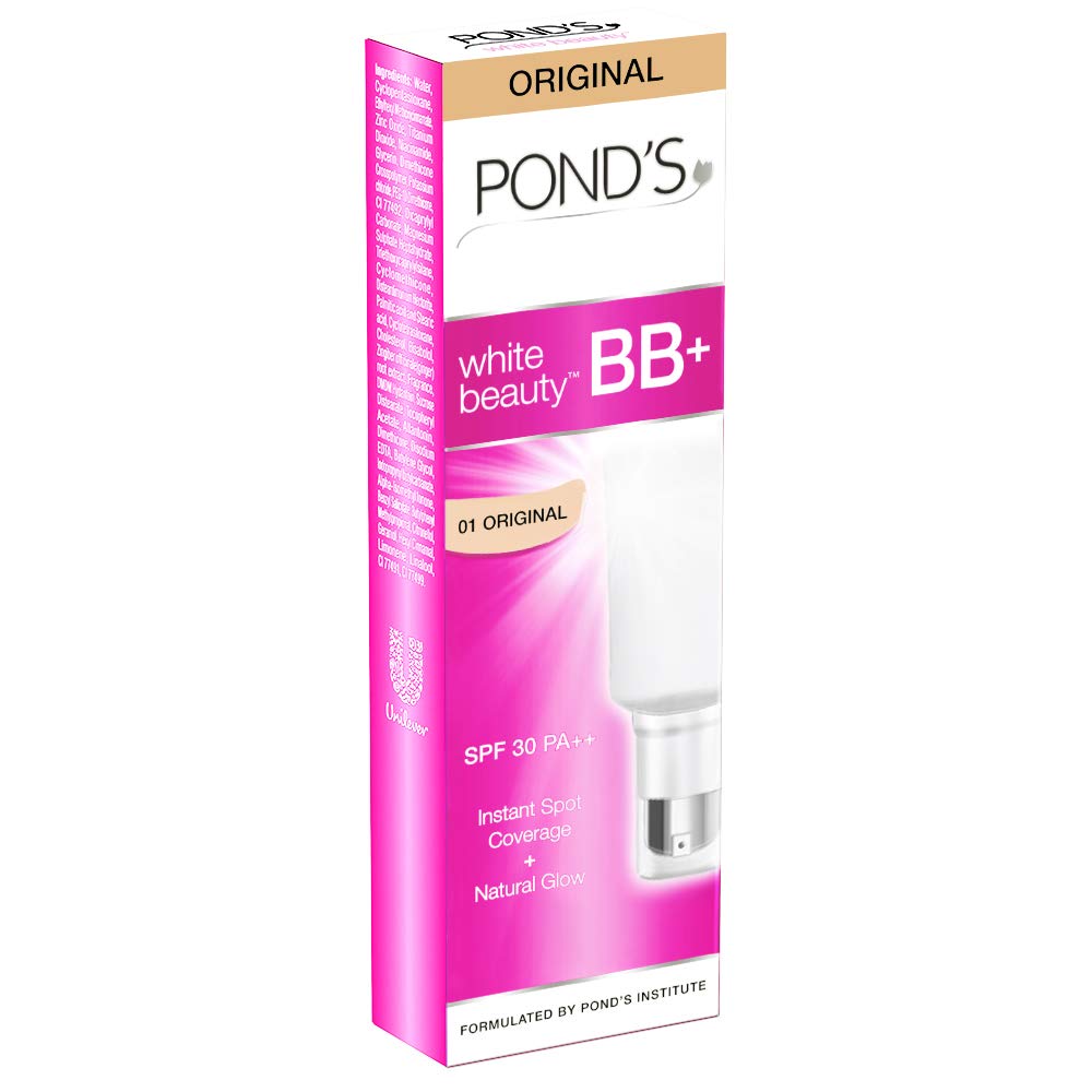 Elle 18 Eye Drama Kajal - Bold Black 0.35g & Pond's White Beauty BB+ Fairness Cream 01 Original 18g - Matte Finish | Perfect for Everyday Makeup & Skin Brightening