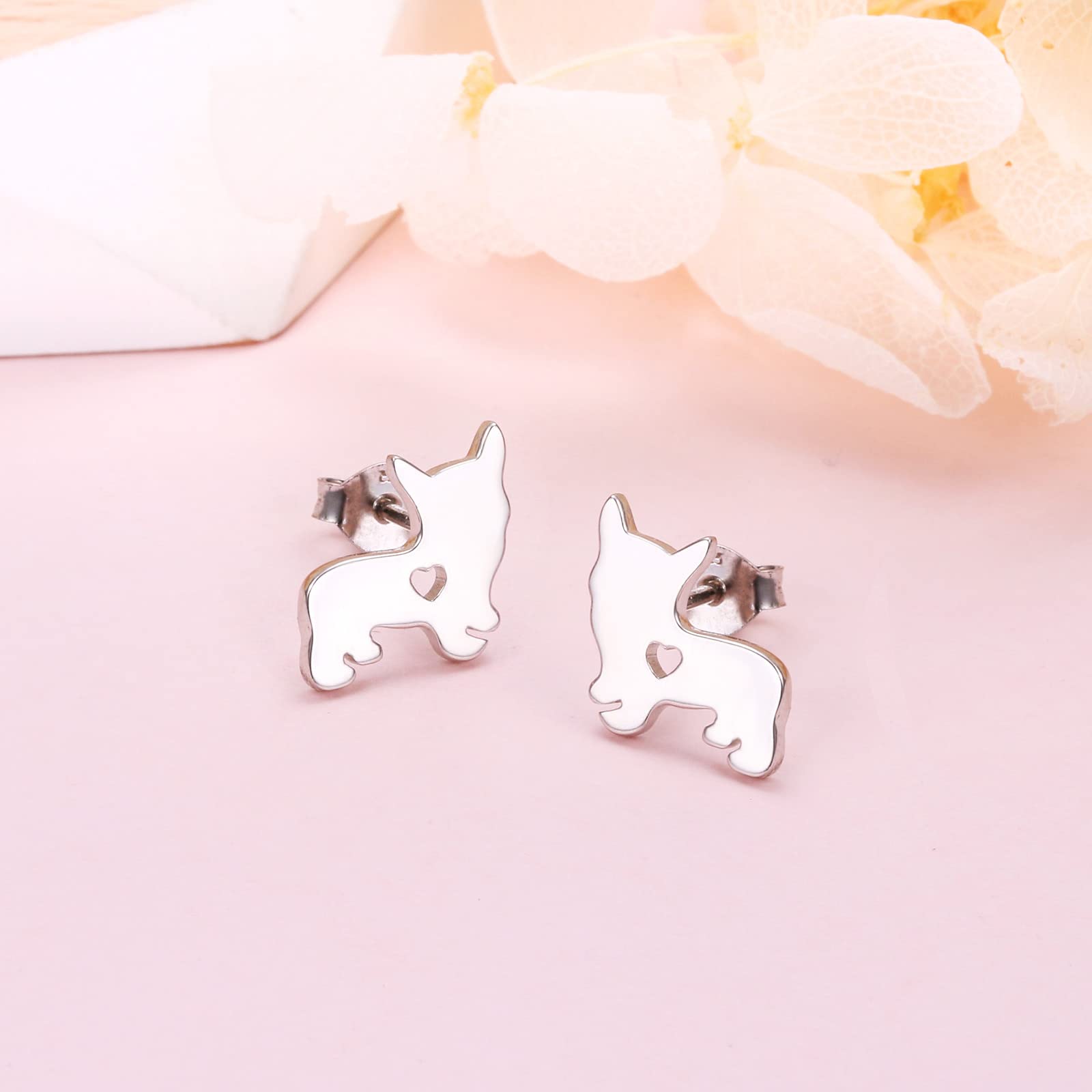 FLYOW 925 Sterling Silver Animal Stud Earrings for Women - Cute & Elegant Jewelry Gifts for Birthday, Christmas, and Everyday Wear
