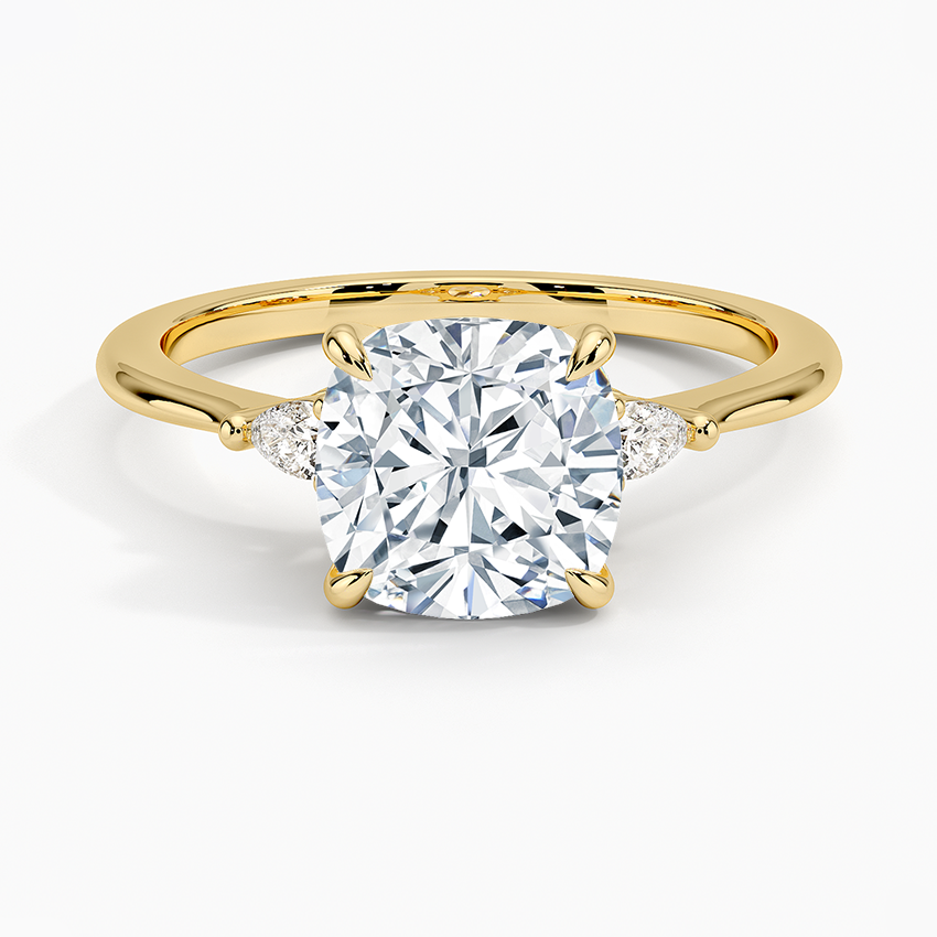Aria Three Stone Diamond Engagement Ring Setting - 14K White Gold Prong Setting for 1.5ct Diamonds, Perfect for Proposals & Anniversaries