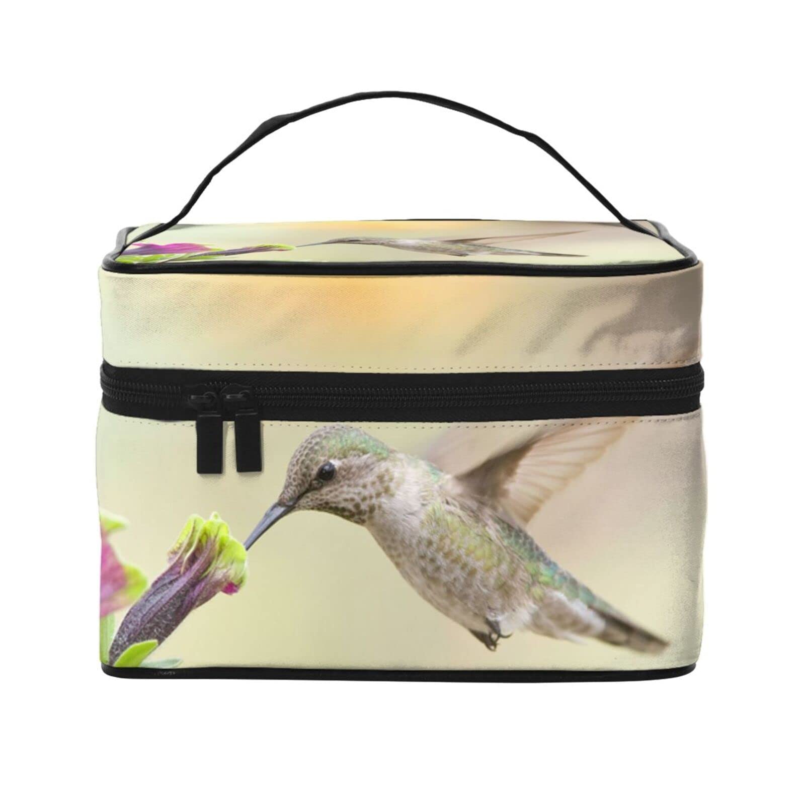 ASDTEHCY Hummingbird Makeup Bags for Women - Waterproof Travel Cosmetic Organizer & Toiletry Pouch - Perfect for Vacation, Gym, and Daily Essentials Storage