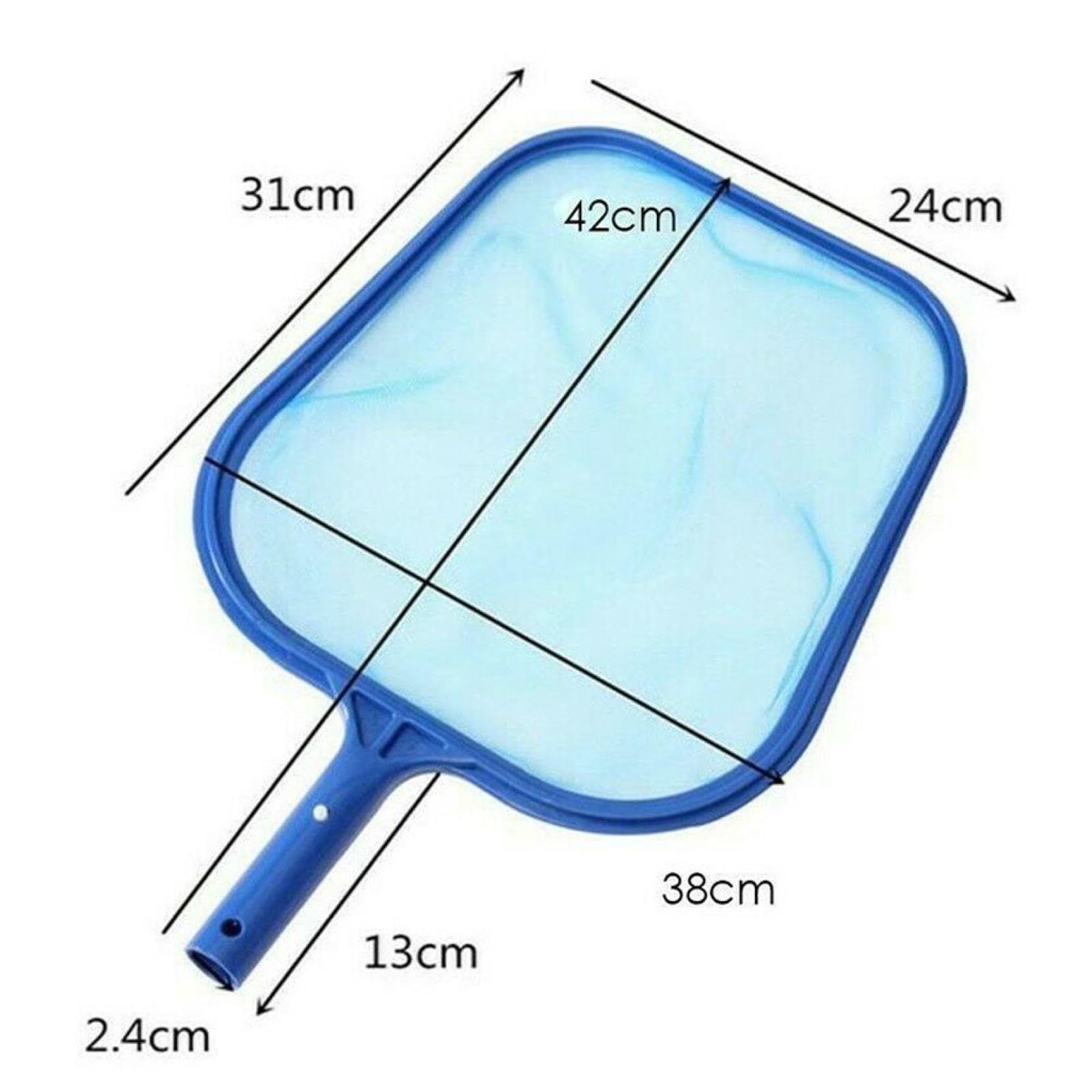 2Pcs Pool Skimmer Net - Fine Mesh Leaf Skimmer Rake for Swimming Pools & Ponds, Heavy Duty Swinging Pool Cleaner with Long Handle - Perfect for Removing Leaves, Debris & Algae from Inground & Above Ground Pools (Use for Daily Pool Maintenance & Seasonal Cleaning)