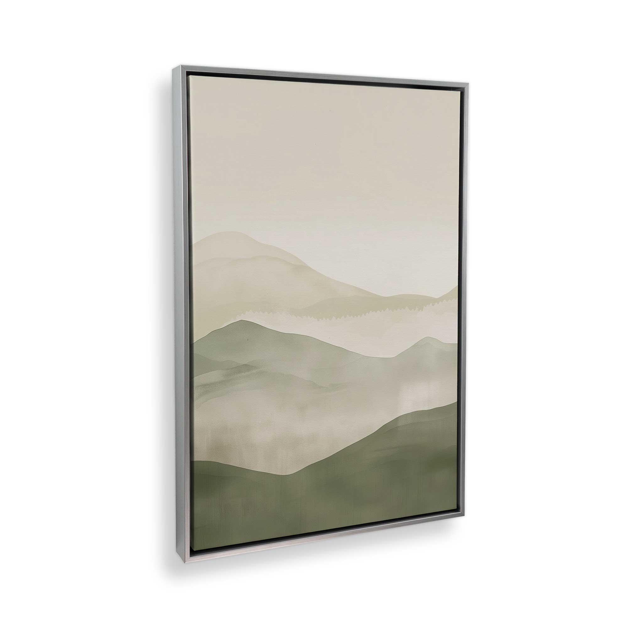 Green Aventurine Canvas Wall Art - Nature Inspired Landscape Painting for Home & Office Decor | Perfect for Living Room, Bedroom or Meditation Space