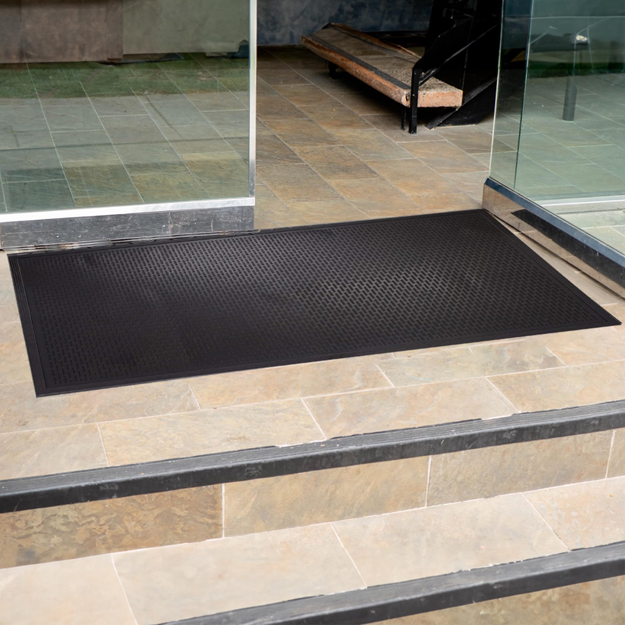 Envelor Heavy-Duty Maze Shoe Scraper Mat - 36x60 Inch Non-Slip Rubber Doormat for Indoor/Outdoor Use - Durable Floor Mat for Home Entrance, Garage & Commercial Spaces - Perfect for Mud, Snow & Dirt Removal