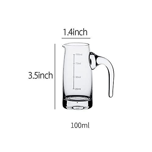 2-Piece Glass Creamer Pitcher Set - 100ml Milk & Sauce Serving Jug with Measurement Scale - Perfect for Coffee, Tea, and Dessert Presentation