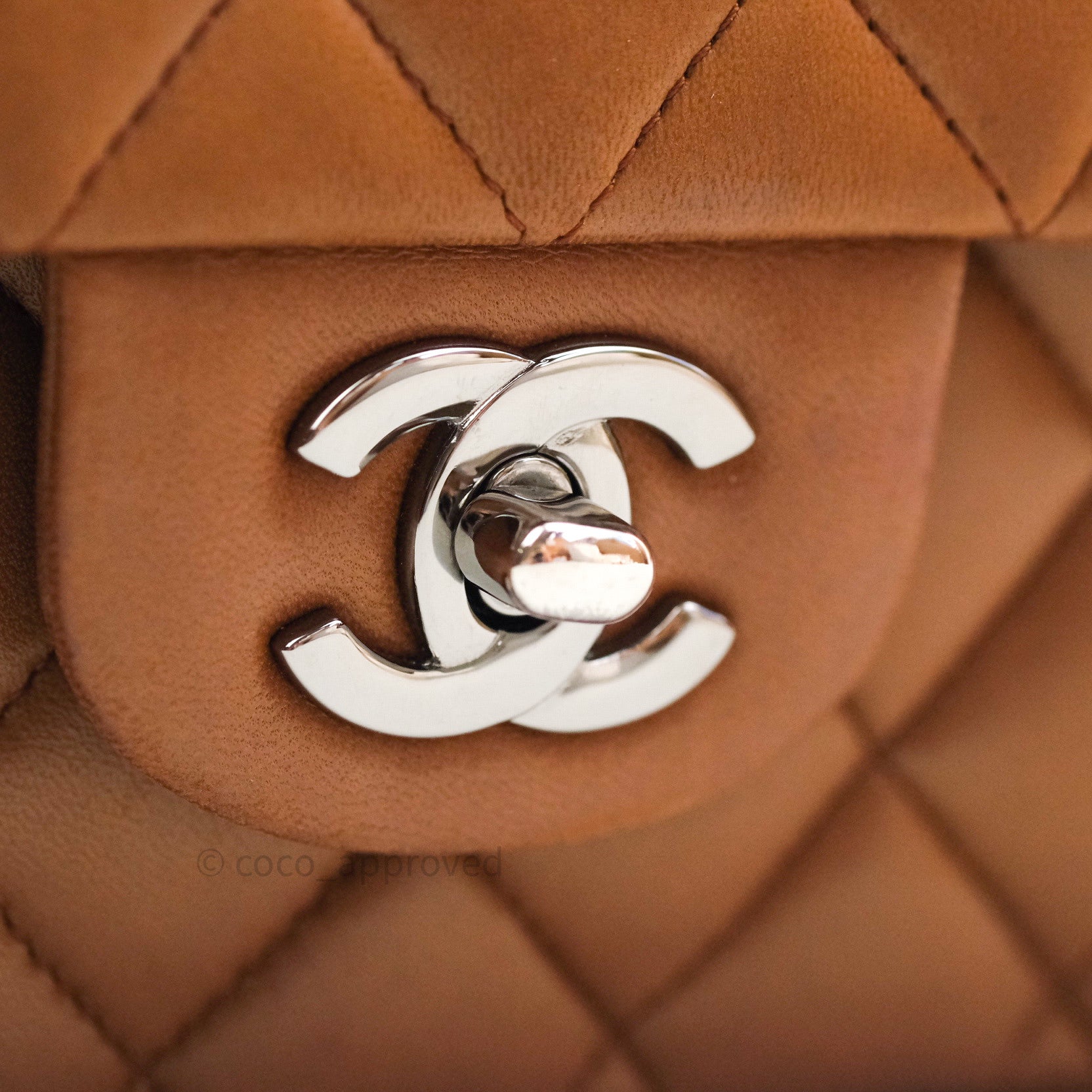 Authentic Chanel Classic Flap Bag M/L Size - Luxurious Brown Lambskin Leather with Silver Hardware - Perfect for Evening Events & Luxury Fashion Accessories