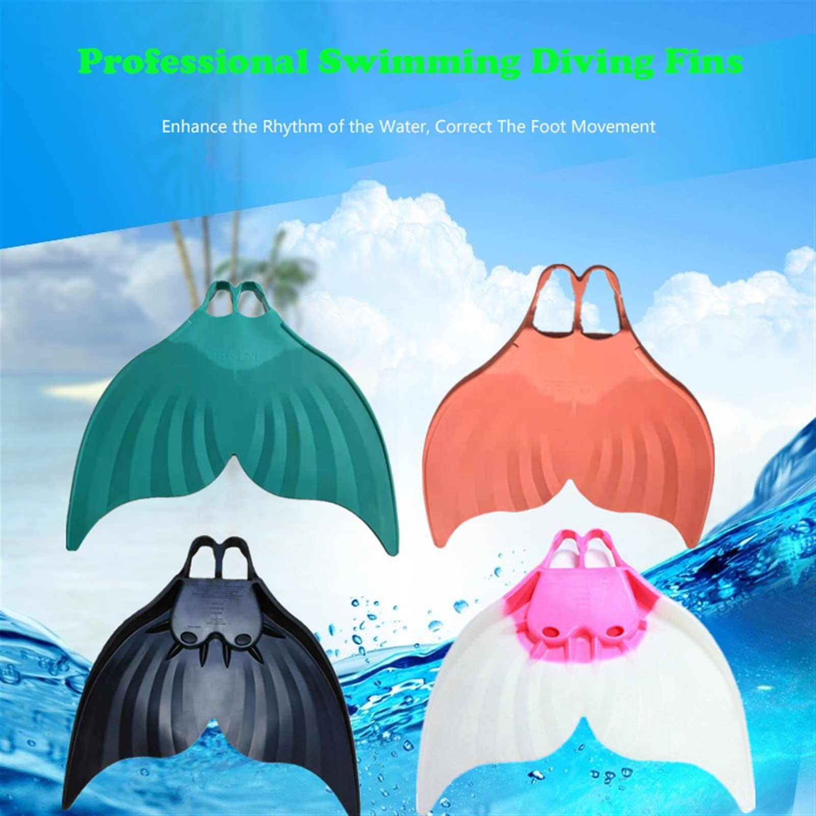 Premium Mermaid Swim Fins for Kids & Adults - Anti-Slip Flexible Swim Flippers for Women & Men - Perfect for Pool, Beach, Scuba Diving & Underwater Photography