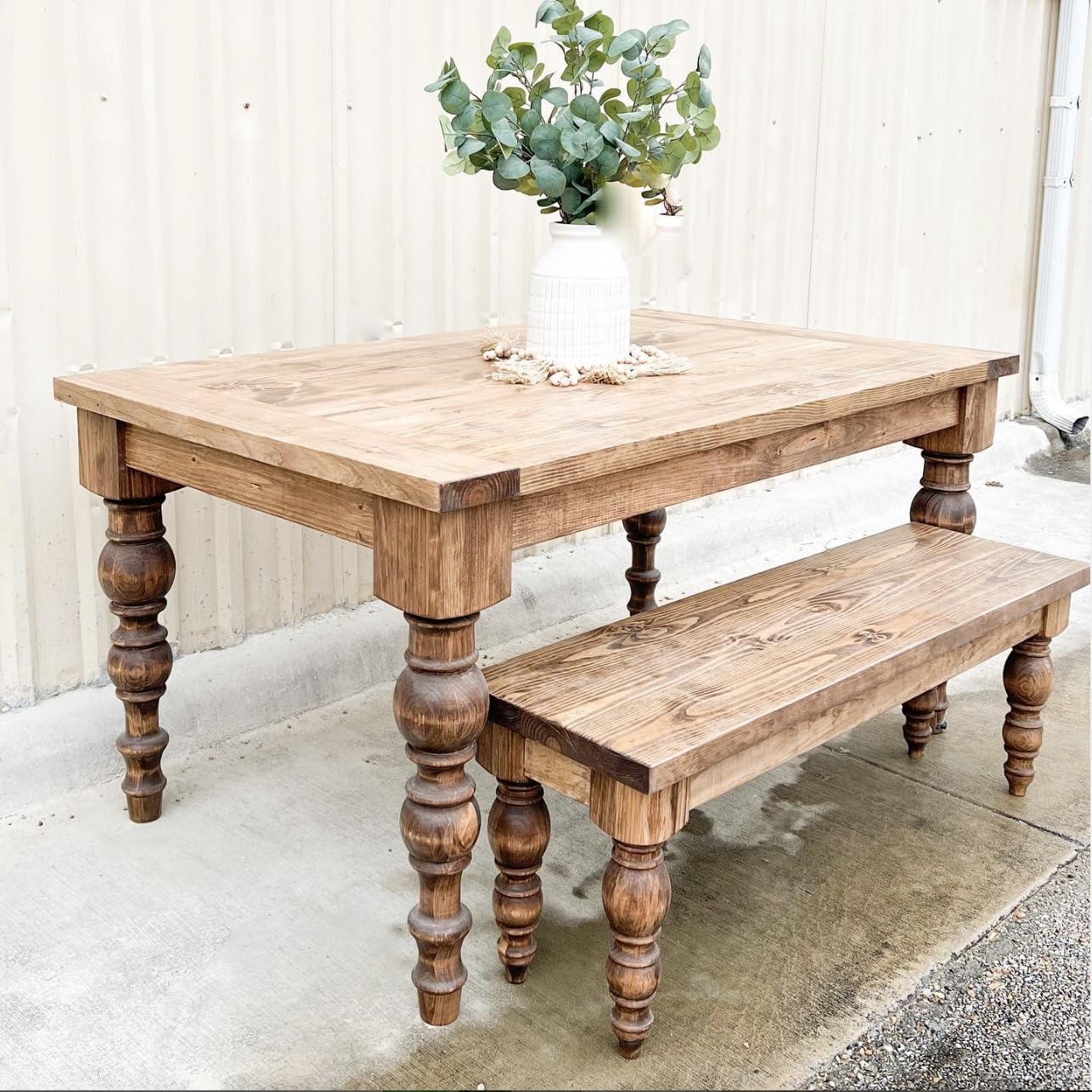 CAROLINA LEG CO. Modern Pine Dining Table and Bench Legs Set - Farmhouse Style - 4-Piece Unfinished Wooden Legs - Handcrafted in North Carolina - Perfect for DIY Dining Furniture Projects