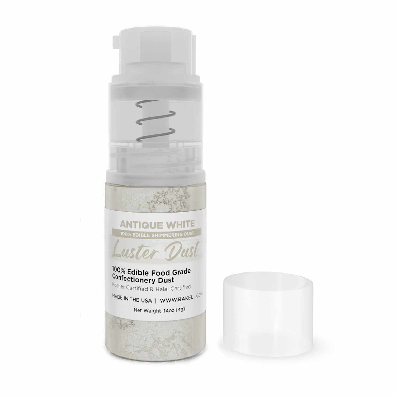 Antique White Luster Dust 4g - Edible Cake Decorating Powder for Mini Pump, Perfect for Wedding Cakes, Cupcakes & Sugar Flowers