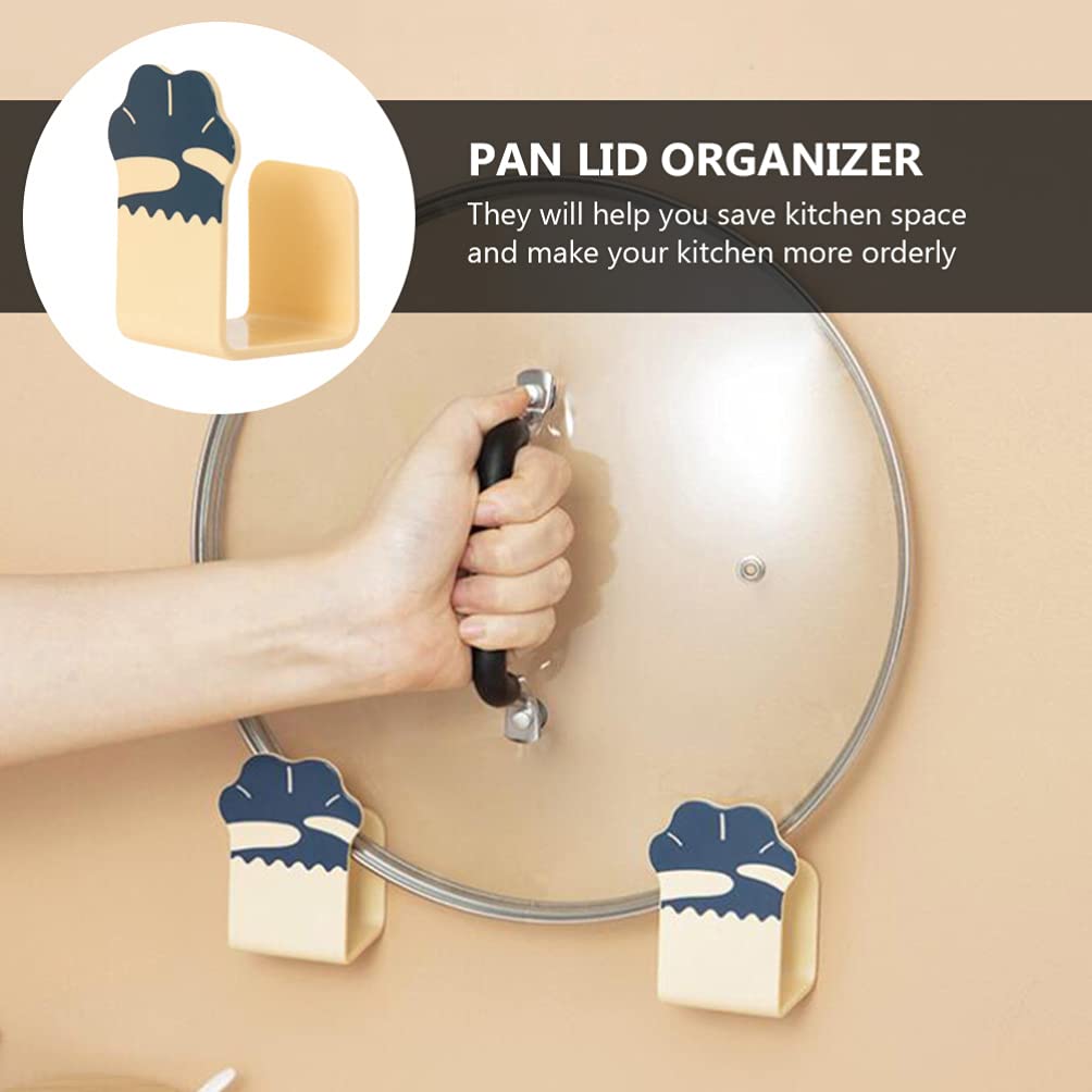Cabilock 6-Piece Wall Mounted Pot Lid Rack Organizer - Space Saving Kitchen Storage Hooks for Pans, Cutting Boards & Cookware Lids - Perfect for Small Kitchens & Pantry Organization