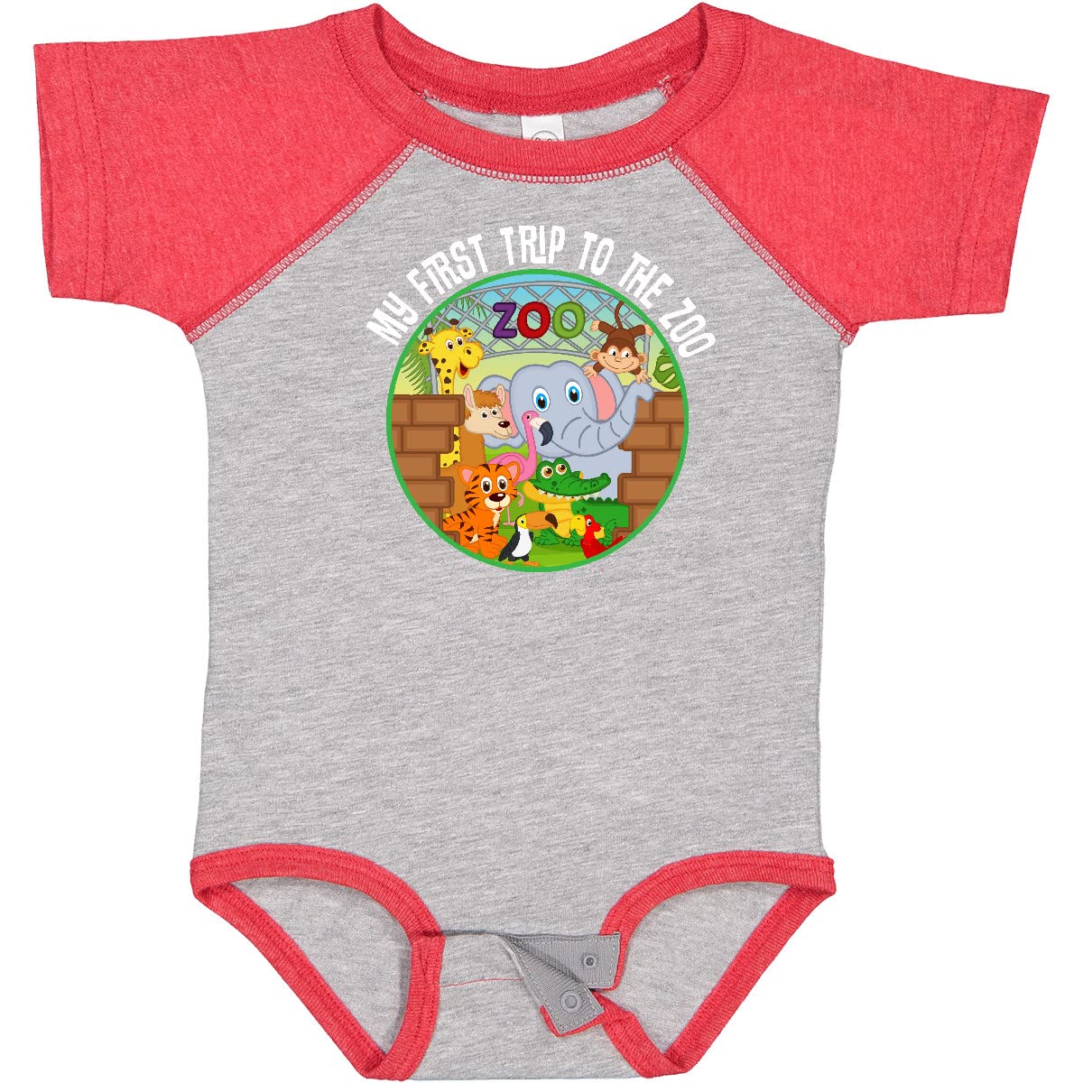 Inktastic 1st Trip to Zoo Animals Baby Bodysuit - Cute Zoo-Themed Outfit for Infants & Toddlers - Perfect for Zoo Visits, Birthday Gifts & Photo Shoots