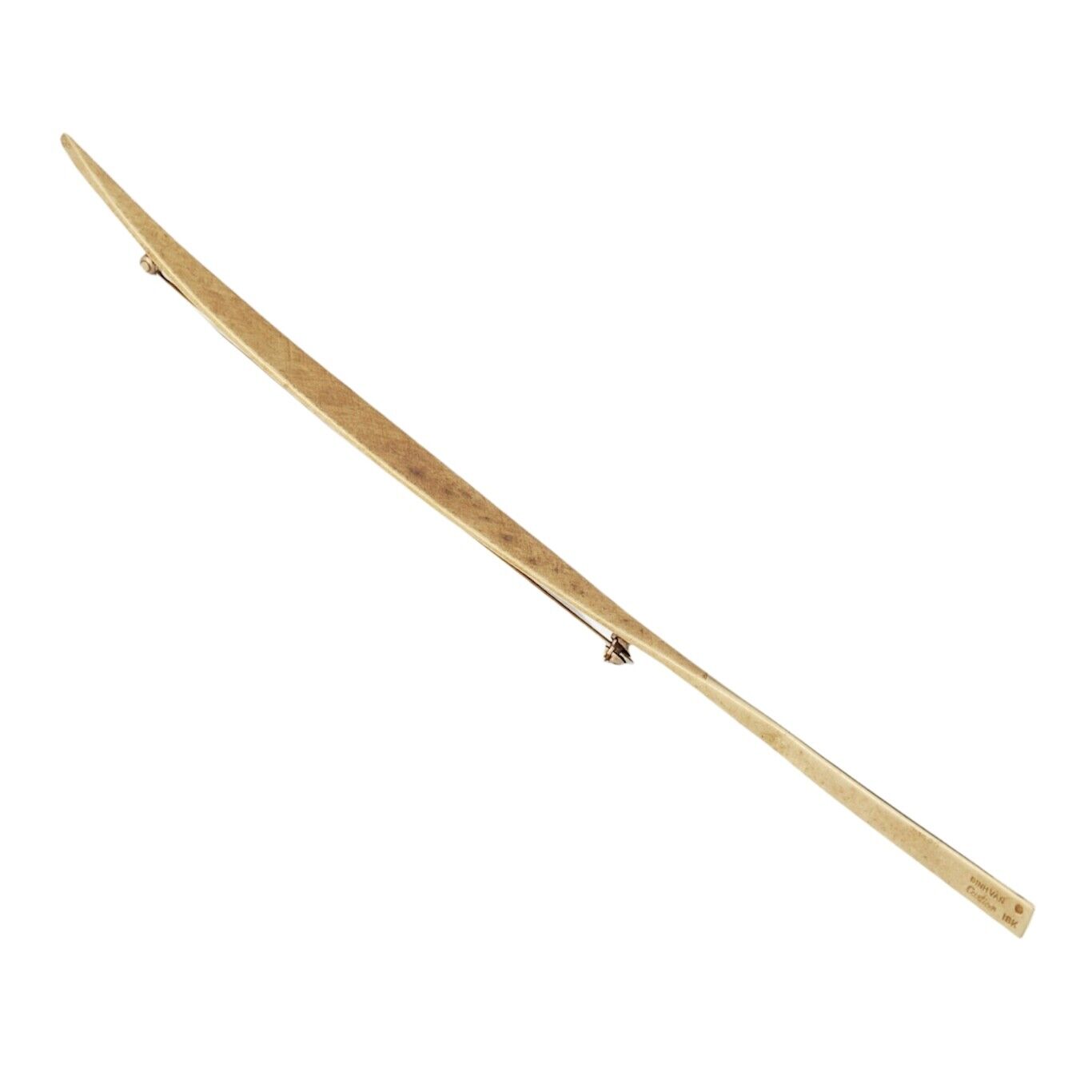 Vintage Authentic Cartier Dinh Van 18k Yellow Gold Long Quill Brooch Pin - Rare Collectible Jewelry for Special Occasions & Vintage Fashion