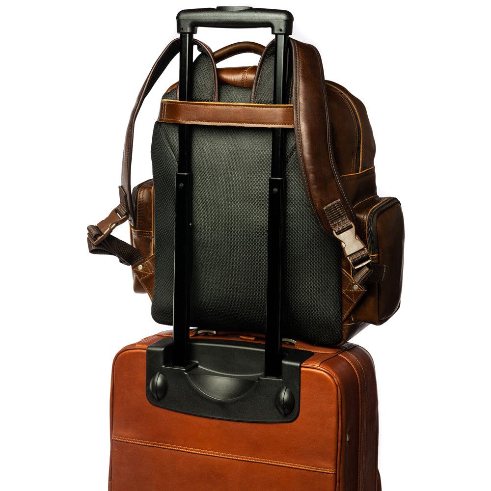 Vintage Leather Travel Backpack for Men & Women - Durable Genuine Leather Backpack with Adjustable Straps - Perfect for Hiking, Camping, Business & Daily Use