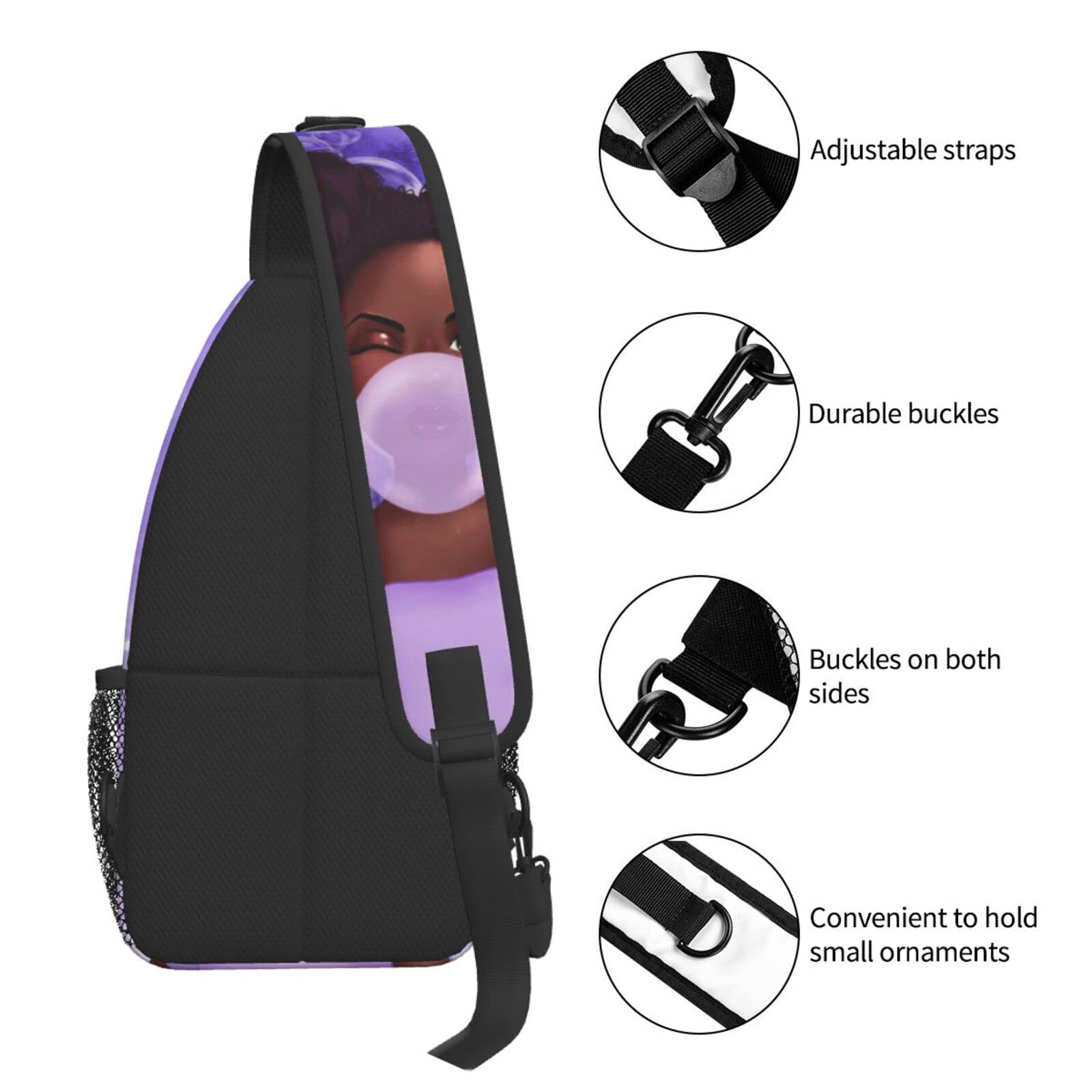Stylish Unisex Crossbody Sling Bag for Women & Men - Lightweight Chest Shoulder Backpack for Travel, Hiking, Running, Sports & Daily Use | Includes Glasses Case (Perfect for Gym, Commuting & Outdoor Adventures)
