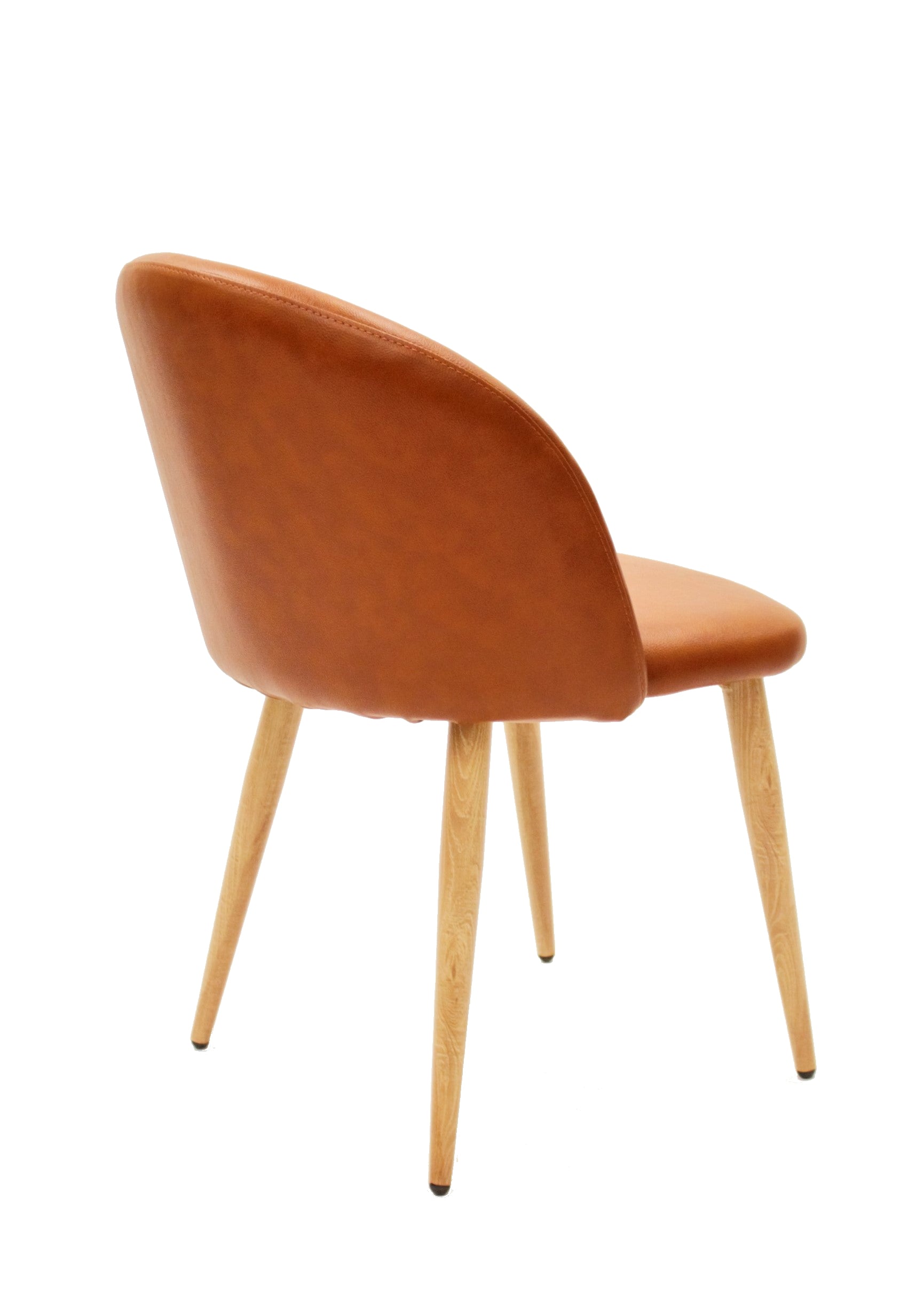 Luxury Cognac Crescent Chair - Modern Accent Seating for Living Room, Bedroom & Office - Comfortable & Stylish Leather Lounge Chair