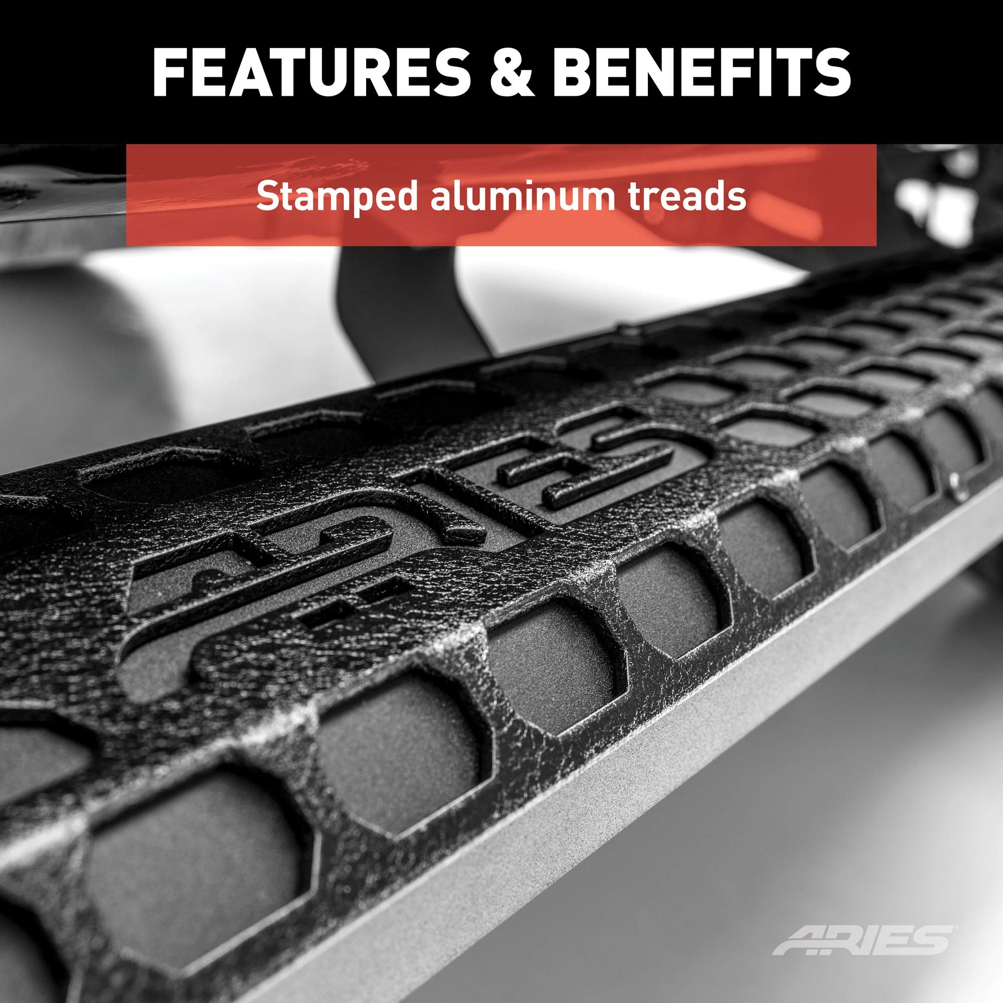 ARIES 2055991 AdvantEDGE Black Aluminum 91-Inch Truck Running Boards - Heavy Duty Side Steps for Pickup Trucks (Brackets Sold Separately) | Perfect for Off-Roading, Work Trucks & Daily Commutes