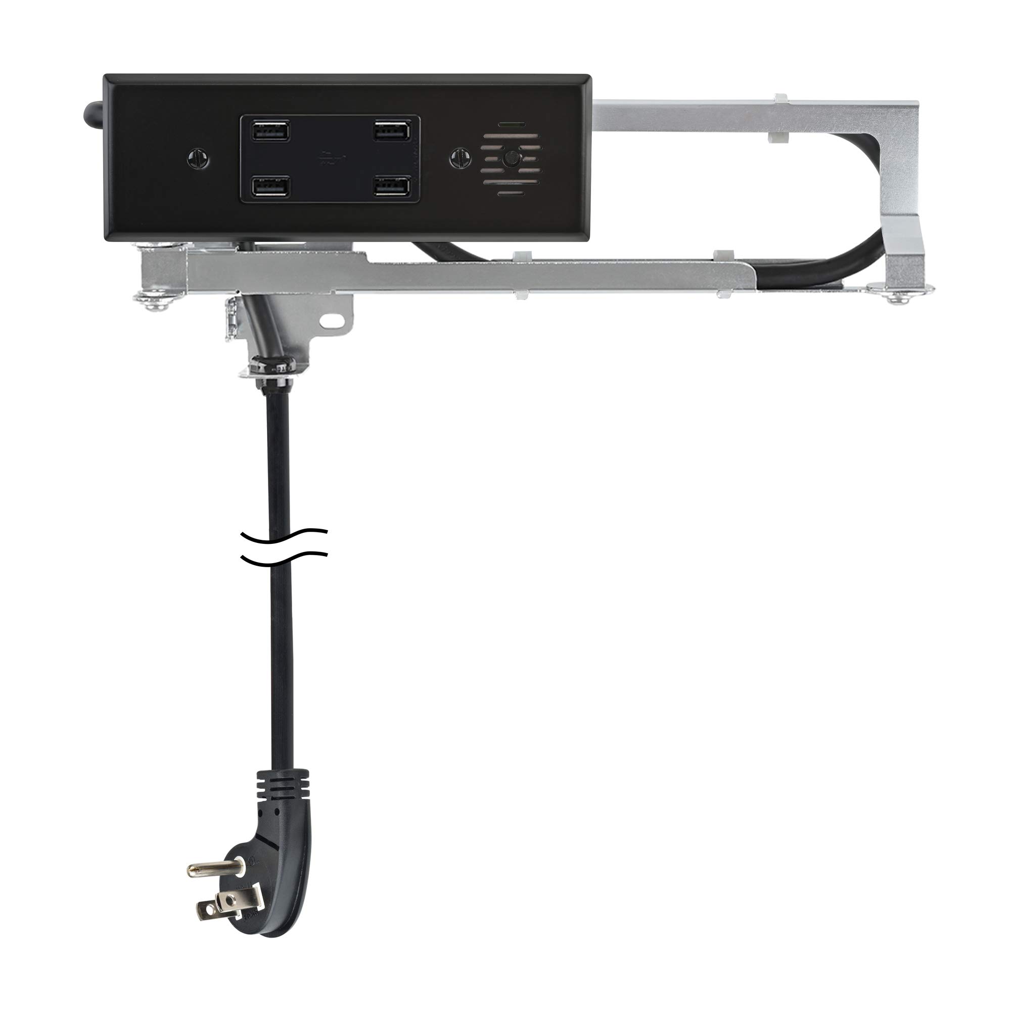 Docking Drawer Blade In-Drawer Outlet with 4 USB-A Ports & Safety Shutoff - Black | Perfect for Home Office, Kitchen, or Bedroom Organization