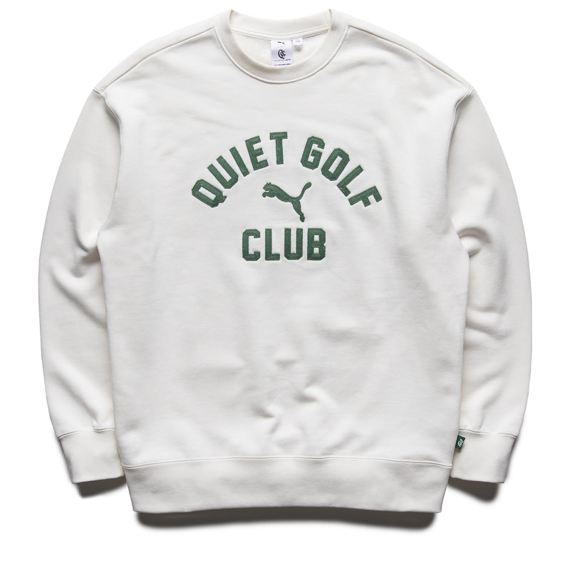 Puma Graphic Crewneck Sweatshirt for Men & Women - Quiet Golf Collection - Warm White - Comfortable & Stylish Casual Wear for Golf, Streetwear & Everyday Outfits