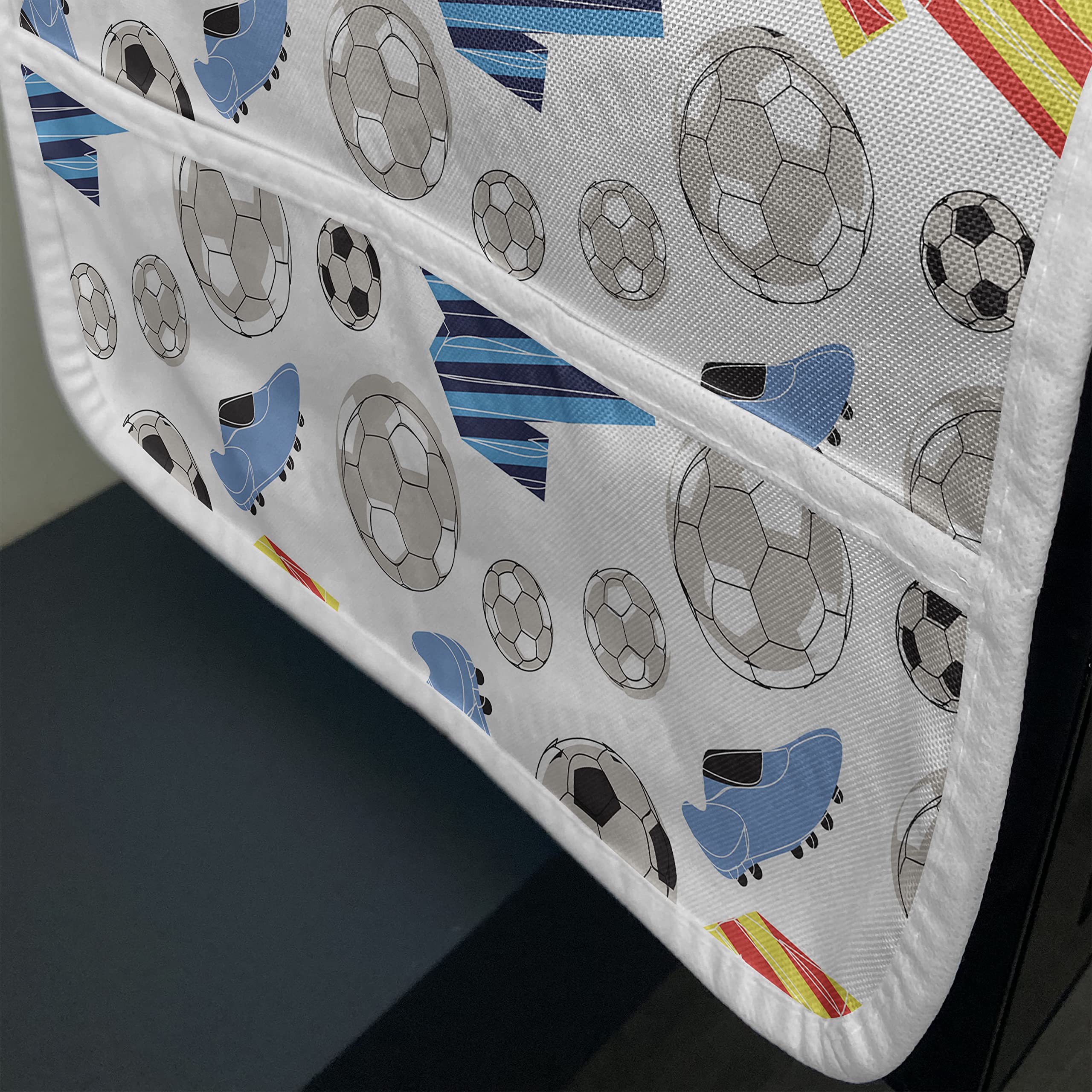 Ambesonne Soccer Themed Microwave Cover - Waterproof Kitchen Organizer with Pockets, 36
