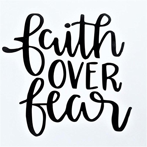 Faith Over Fear Christian Vinyl Decal Sticker - Black - 5.5
