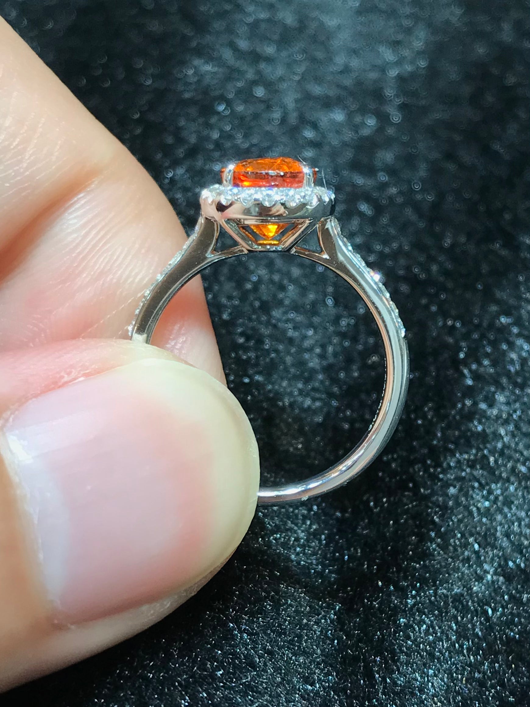 Natural Mandarin Garnet 3.01ct Ring - Orange Gemstone Jewelry for Women, 925 Sterling Silver Engagement Ring, Perfect for Valentine's Day Gift & Special Occasions