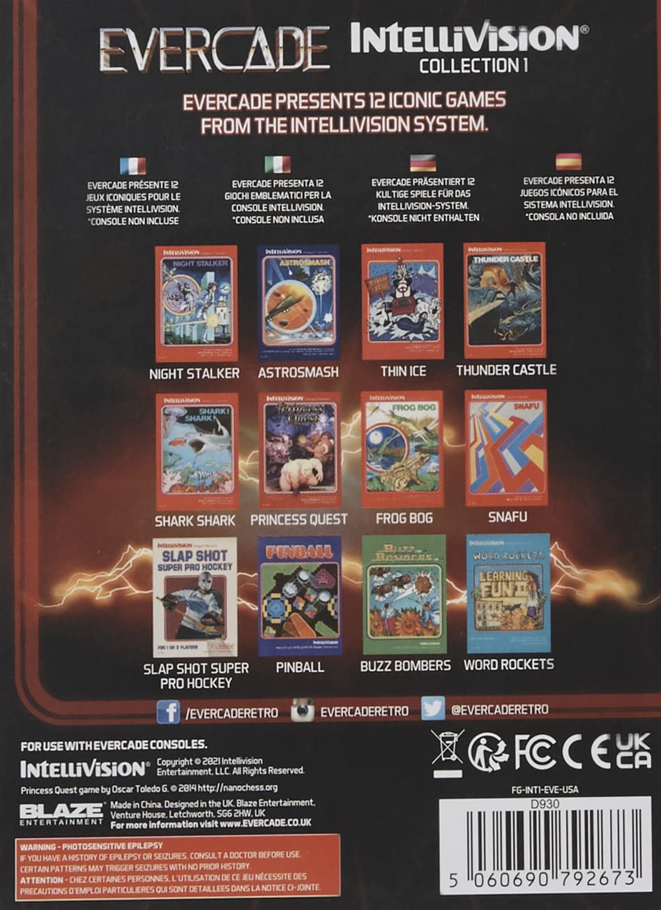 Evercade Intellivision Cartridge 1 - Classic Electronic Games Collection for Retro Gaming Consoles | Perfect for Home Entertainment & Gaming Enthusiasts