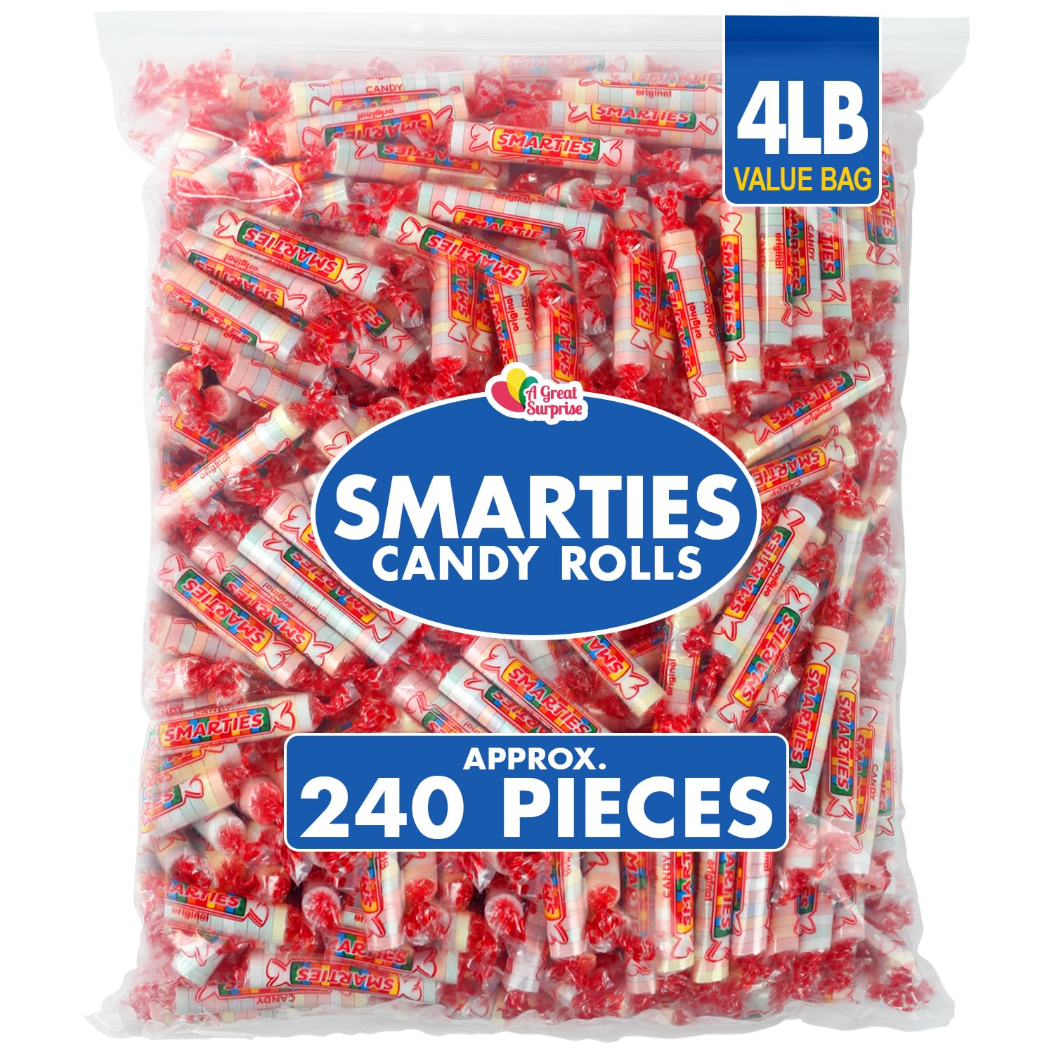 Smarties Candy Bulk 4 Pounds - Individually Wrapped Easter Candy for Classroom Treats, Goodie Bags, Party Favors & Holiday Celebrations