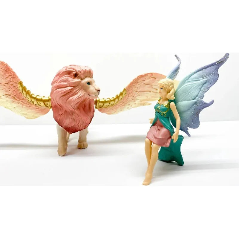 Fairy Riding Winged Lion - Fantasy Art Print for Home Decor, Bedroom & Office Wall Art - Perfect for Fairy Tale Lovers & Mythical Creature Enthusiasts