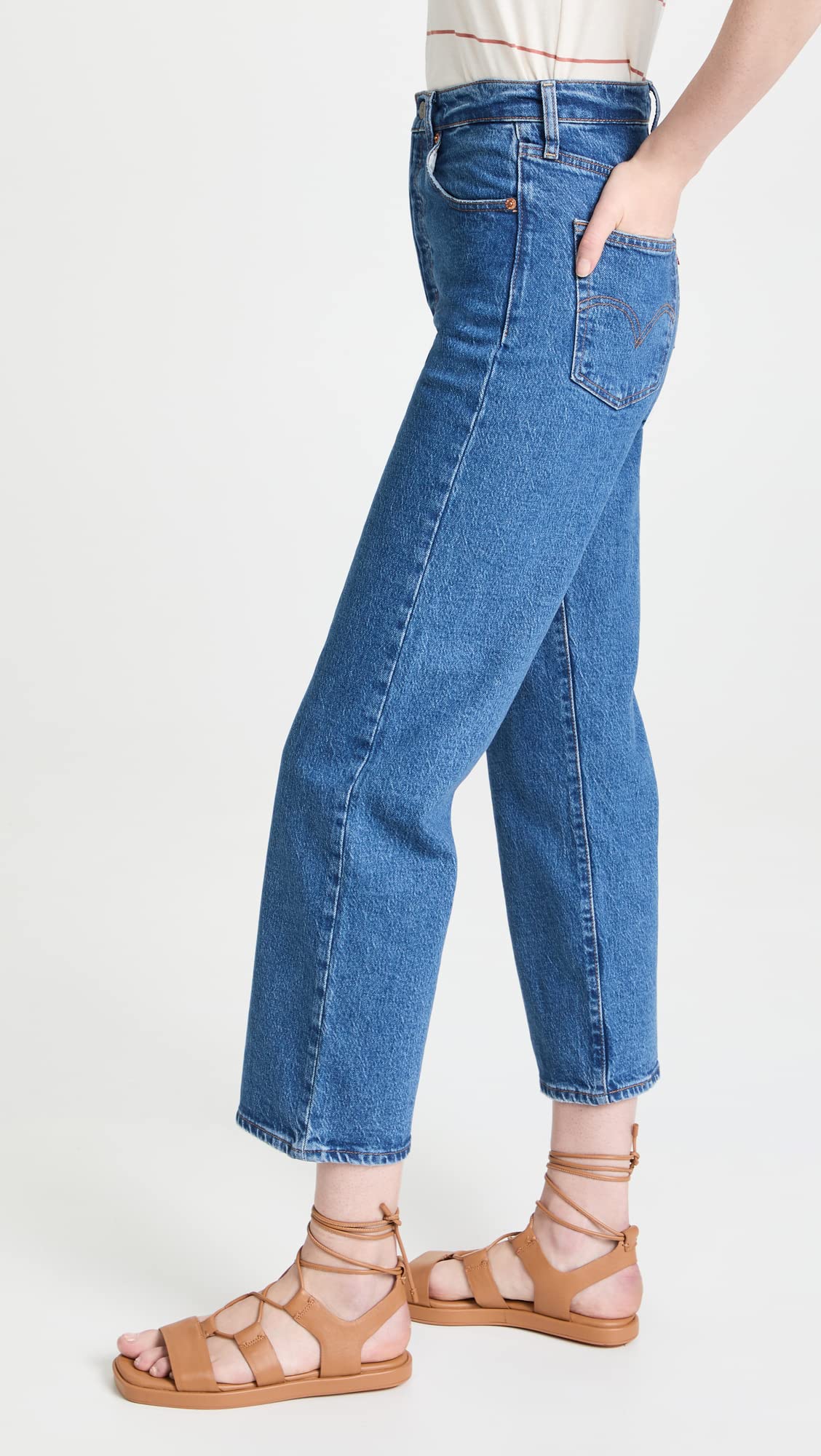 Levi's Women's Premium Ribcage Straight Ankle Jeans - High Waist Stretch Denim Pants for Casual Wear & Everyday Outfits