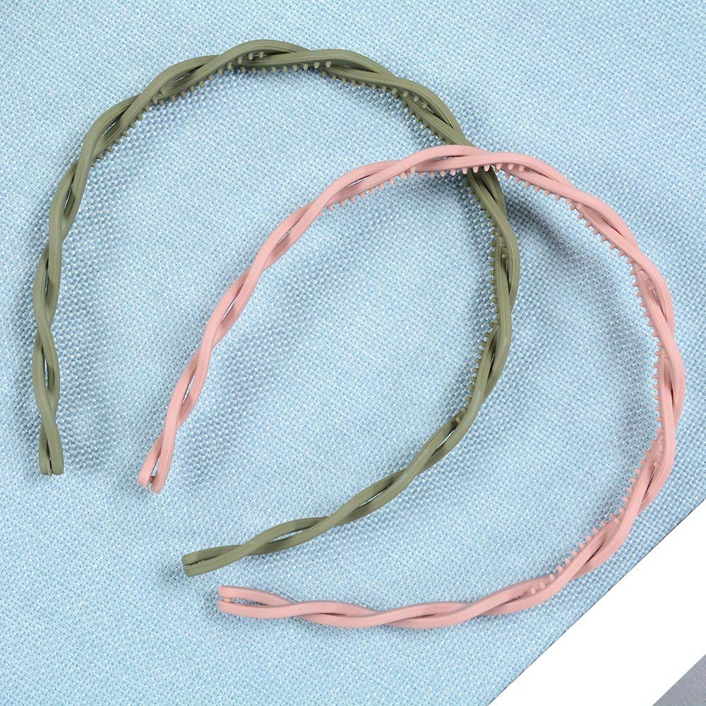 8-Piece Plastic Twist Headbands with Teeth Grippers - Comfortable Non-Slip Hair Bands for Women & Girls - Perfect for Workouts, Yoga, Sports and Everyday Use