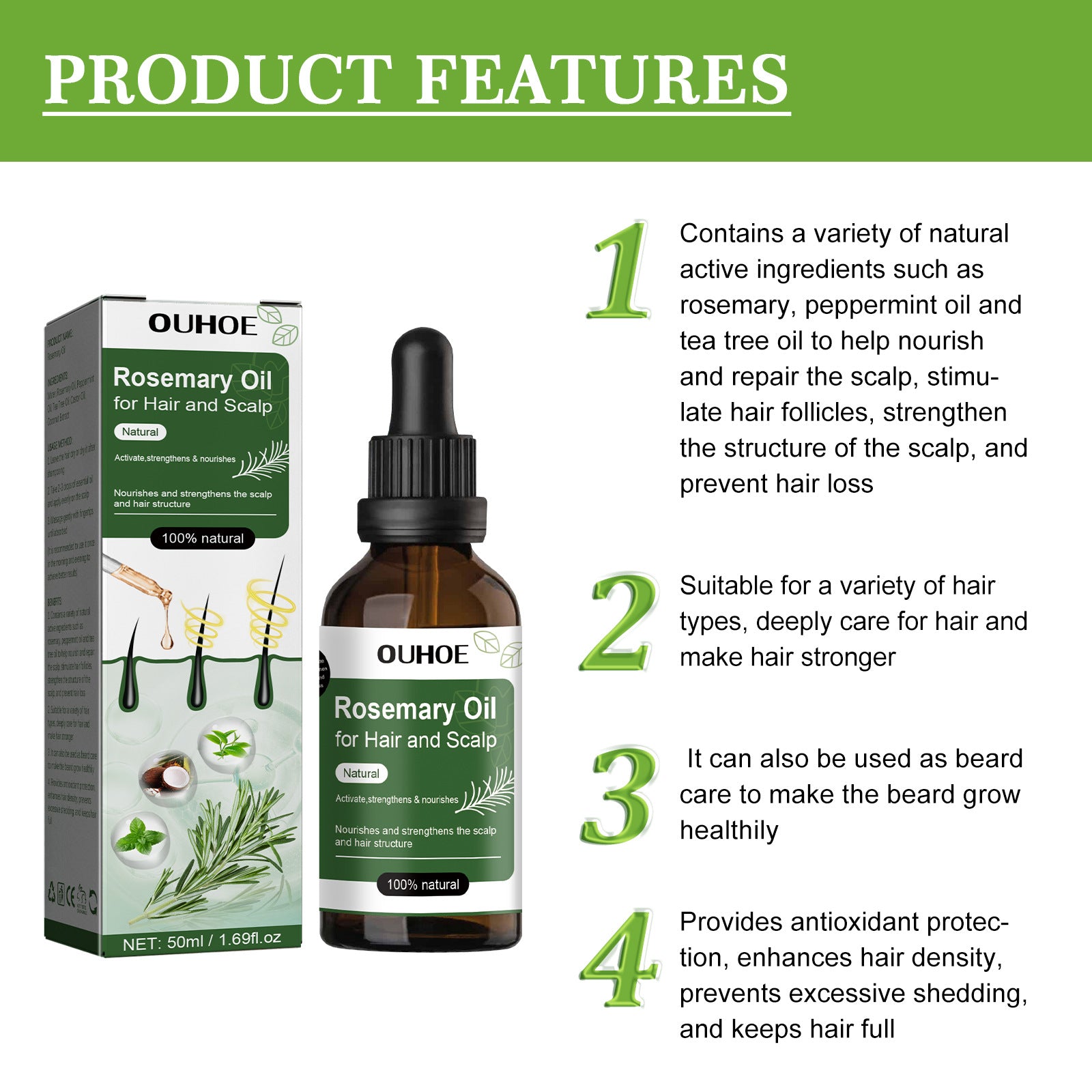 Anti-Hair Fall Nourishing Essential Oil for Hair Growth & Repair - Perfect for Daily Scalp Massage & Damaged Hair Treatment