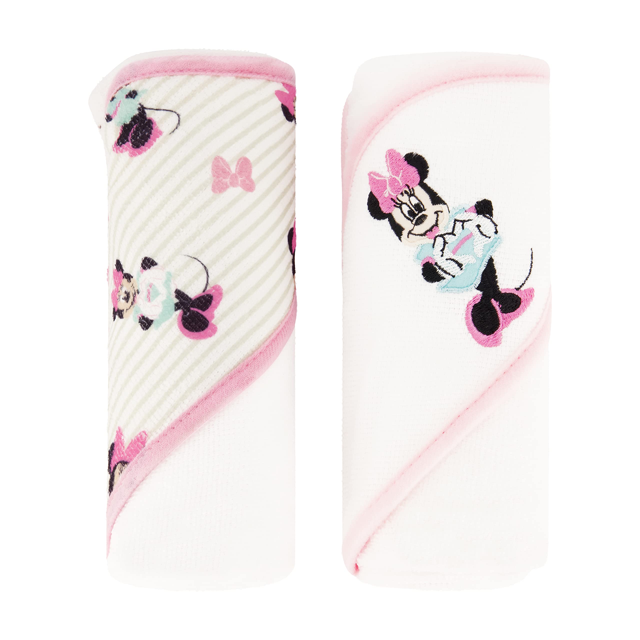 Disney Hooded Baby Towel Set - 2 Soft Bath Towels & 8 Washcloths for Newborns & Toddlers | Cute Character Design for Baby Girls & Boys | Perfect for Bath Time, Swimming & Nursery Care