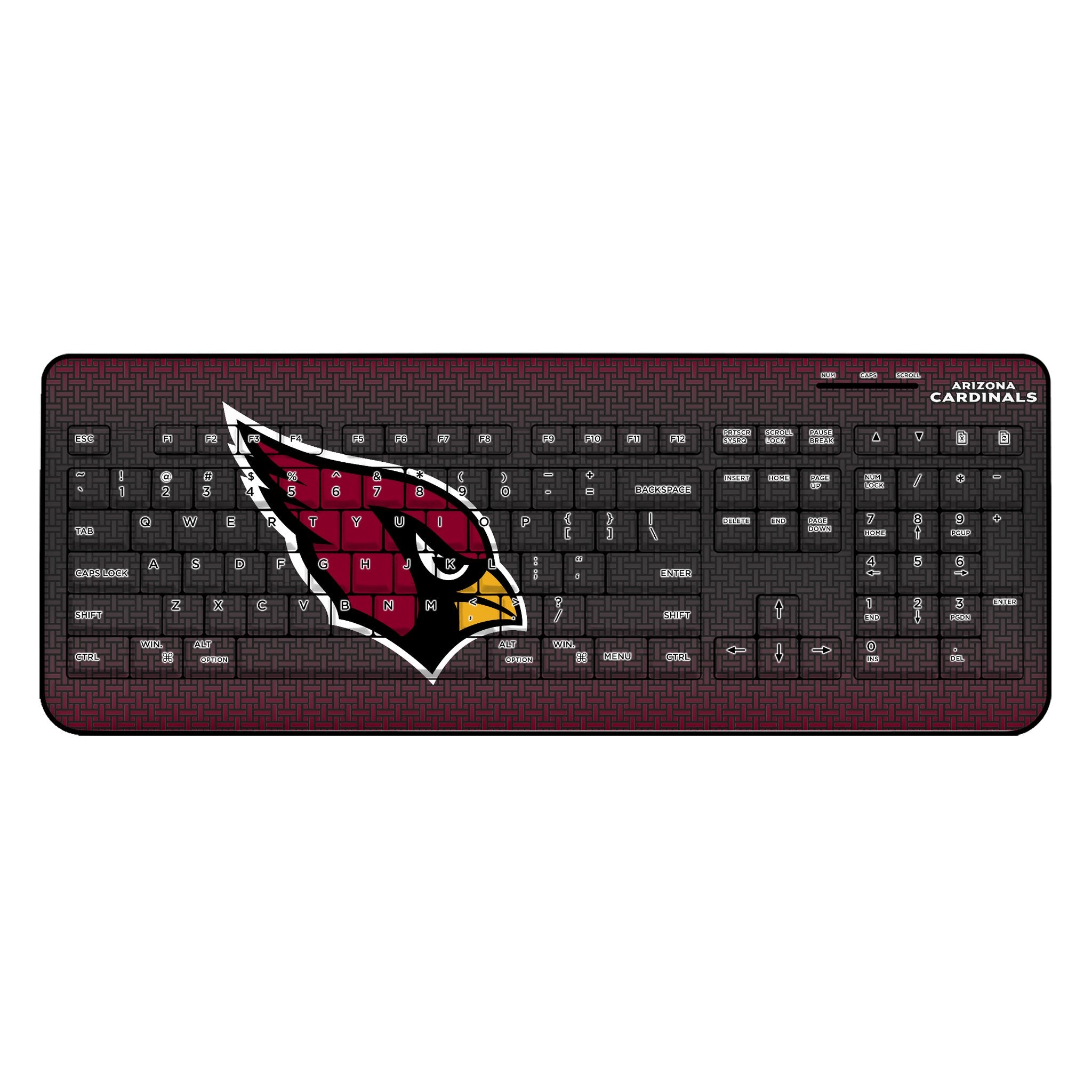 Arizona Cardinals Themed Wireless USB Keyboard - NFL Fan Gear for Home & Office Use | Compatible with PC, Laptop, Mac