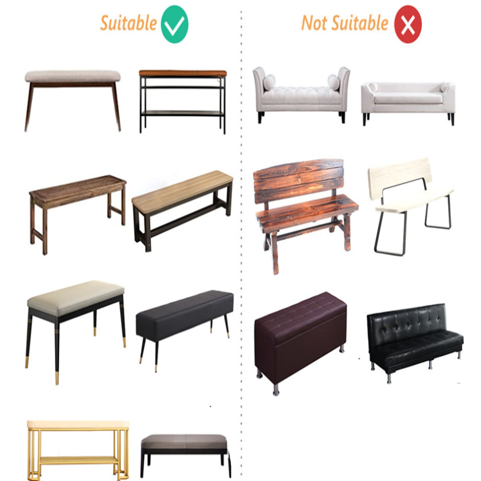 Stretchable Washable Dining Room Bench Slipcover - Universal Fit Seat Protector Cover for Living Room, Bedroom & Kitchen | Home Decor & Furniture Protection