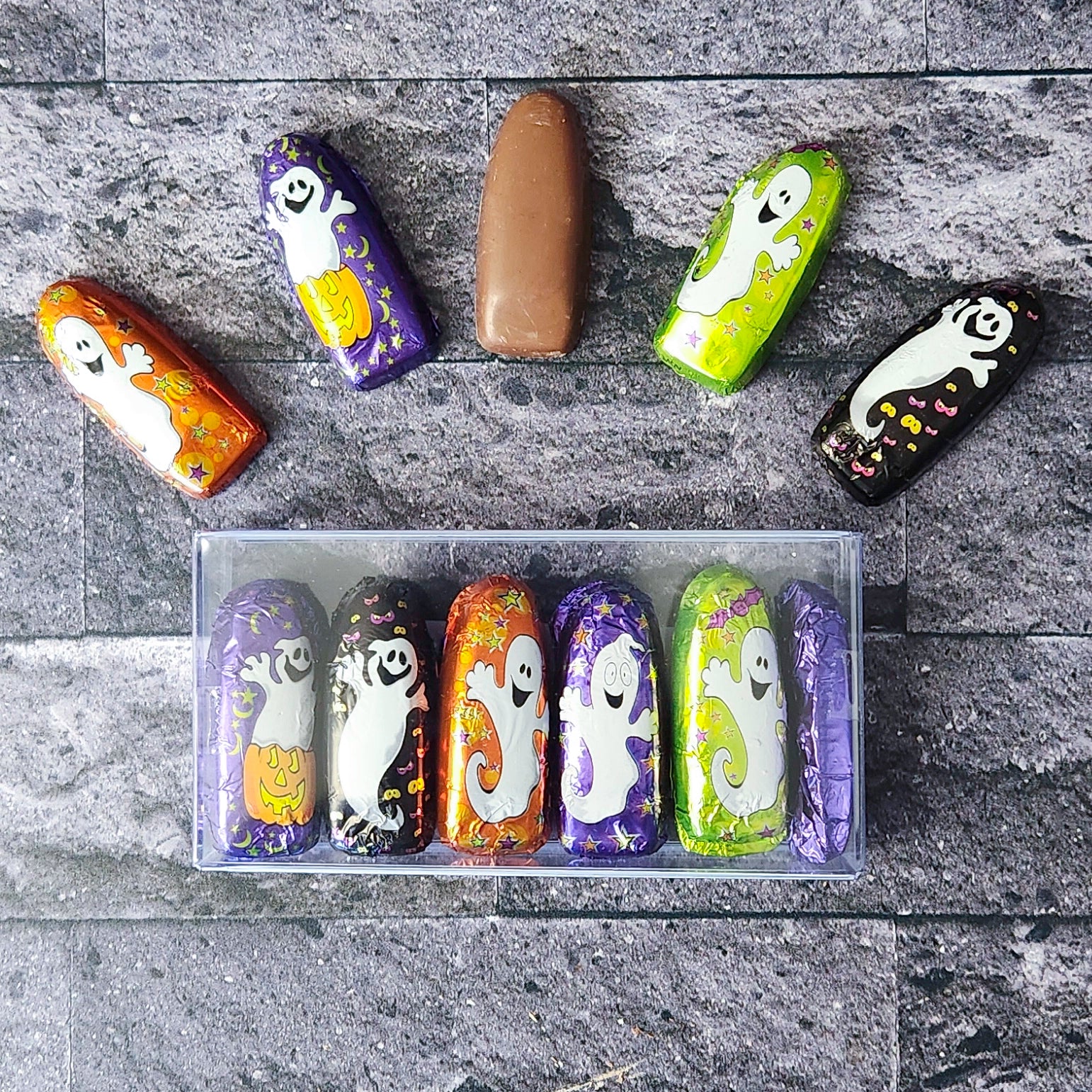 Ghostly Bites Halloween Foiled Milk Chocolates - Premium Chocolate Treats for Trick-or-Treating, Party Favors & Spooky Celebrations