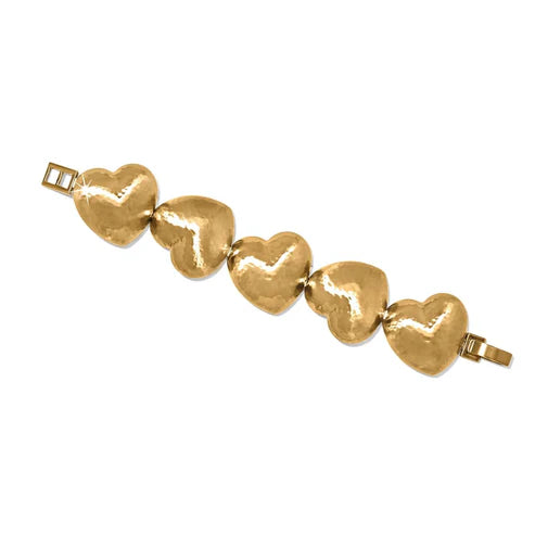 Brighton Trianon Heart Link Bracelet in Gold - Elegant Jewelry Gift for Women, Perfect for Valentine's Day, Anniversary & Special Occasions