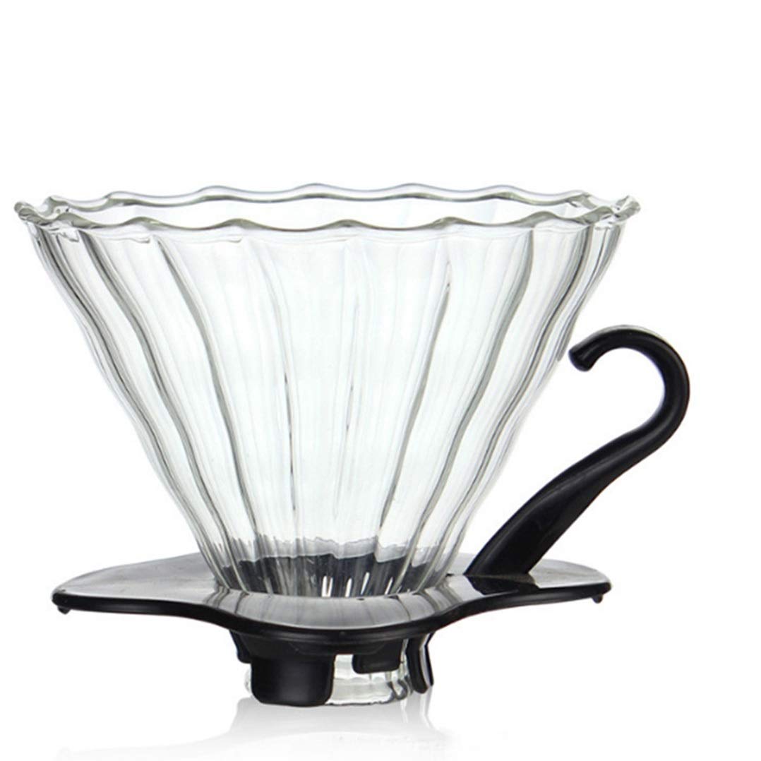 Clear Glass Coffee Dripper - Pour Over Brewer for 1-4 Cups | Home & Office Use