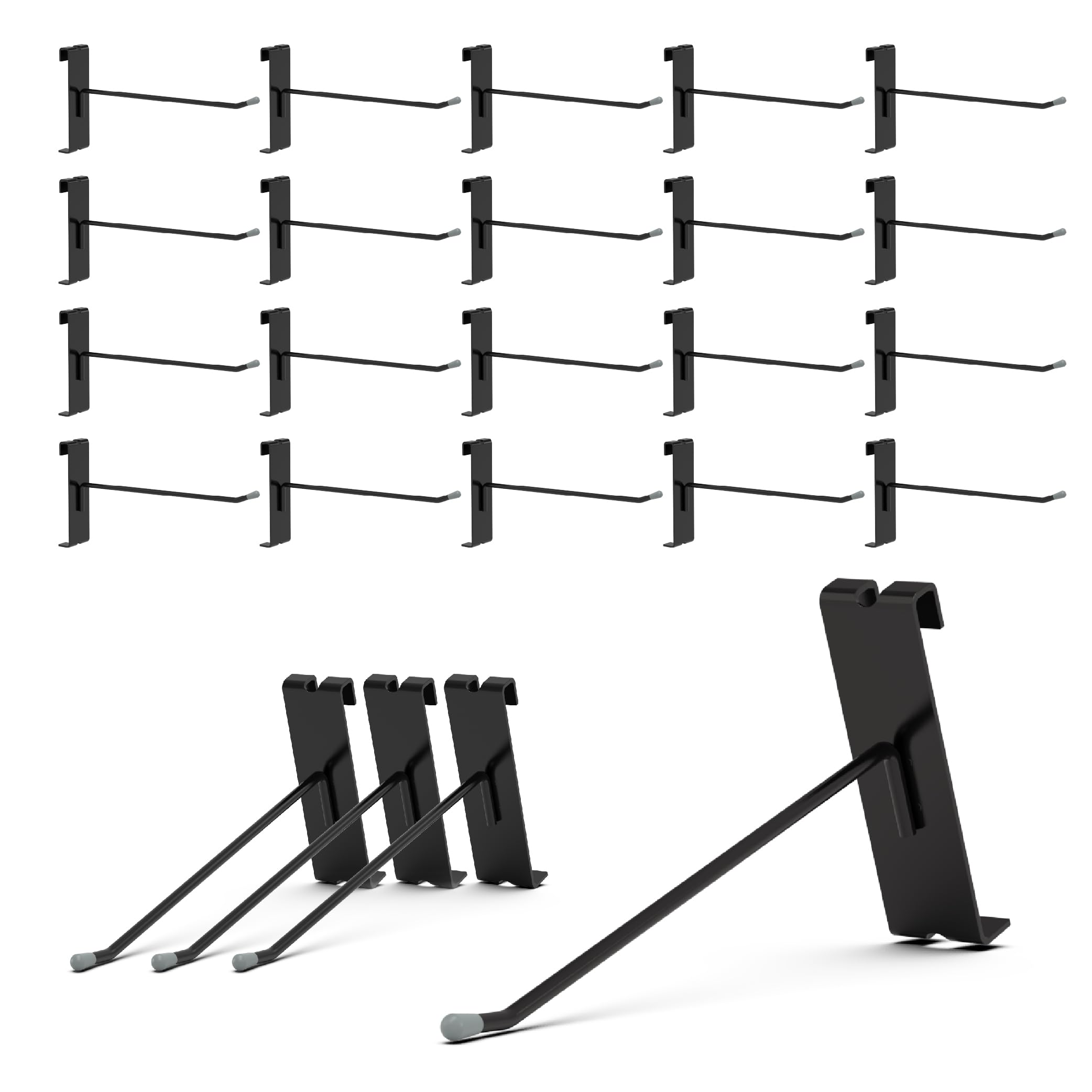 4 Inch Black Gridwall Hooks - 50 Pack Heavy Duty Display Hooks for Retail Store Fixtures, Slatwall Panels & Grid Wall Displays - Perfect for Clothing, Jewelry & Accessory Stores