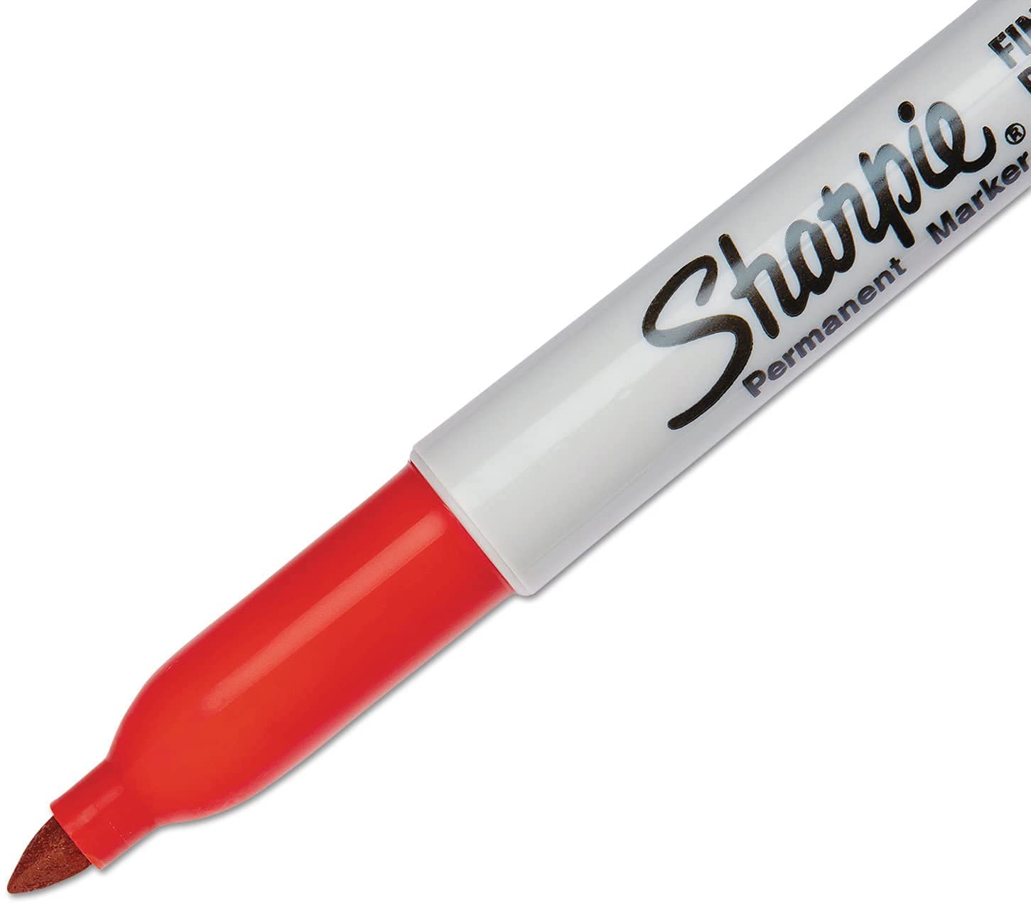 Fine Point Permanent Marker Pen - Fade & Water Resistant Ink - 12 Pack (Red) - Ideal for Office, School, Art Projects & Labeling