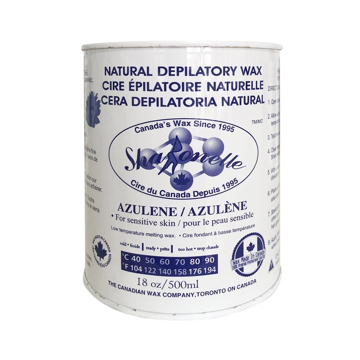 Sharonelle All Purpose Natural Depilatory Canned Wax 500ml / 18OZ - Hair Removal for Legs, Arms, Bikini & Face - Smooth Skin at Home or Salon