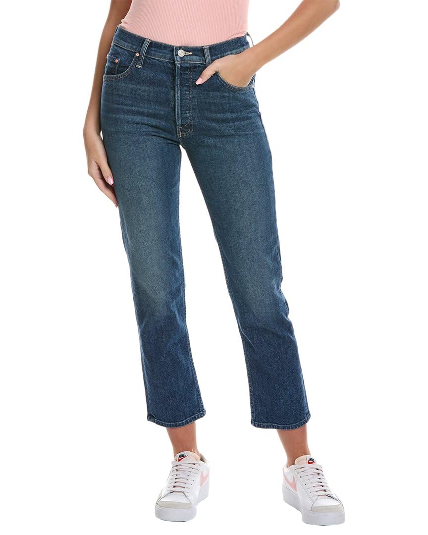 MOTHER The Tomcat Straight-Leg Jeans for Women - High Waist Denim Pants with Stretch, Classic Blue Jeans for Casual Wear & Everyday Outfits